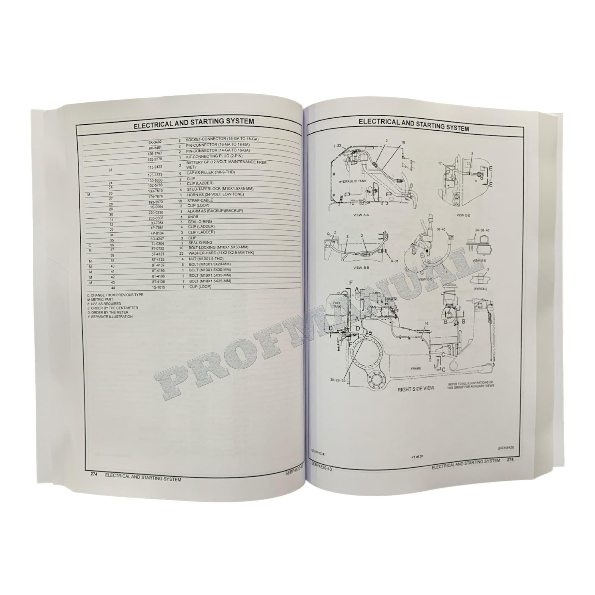 Caterpillar Cat D6T Tractor STD XL Parts Catalog Manual SEBP4520