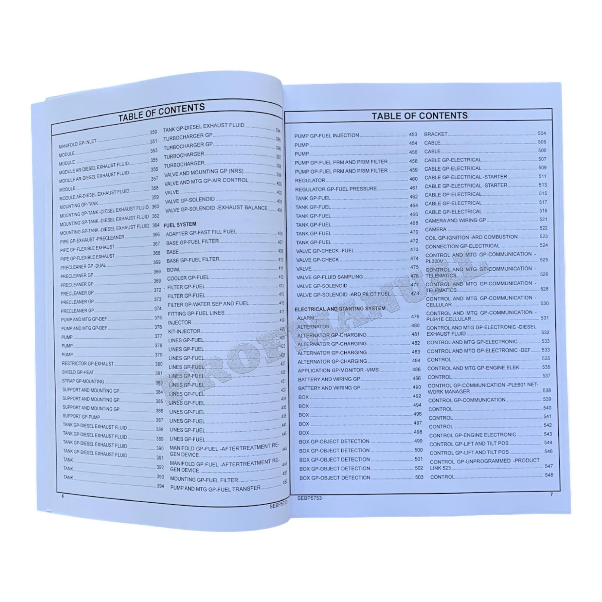 Caterpillar Cat 988K Wheel Loader Parts Catalog Manual SEBP5753