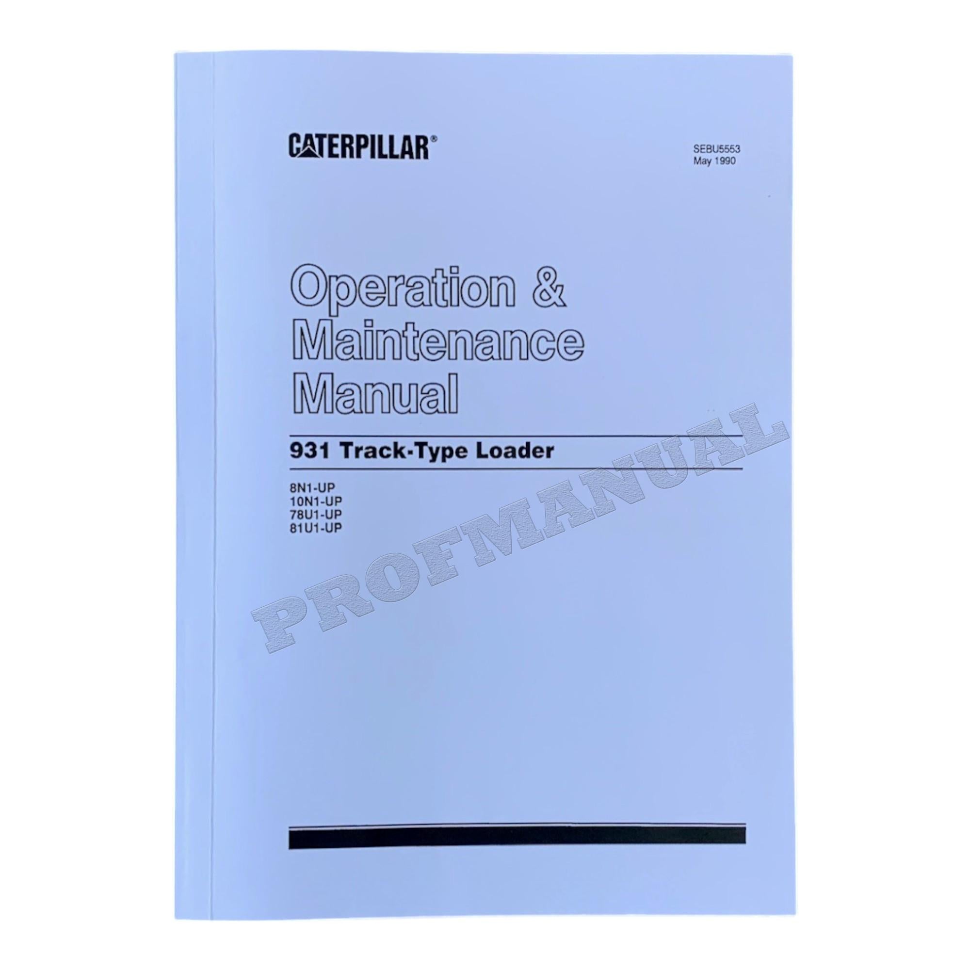 Manual de mantenimiento del operador del cargador de cadenas Caterpillar 931