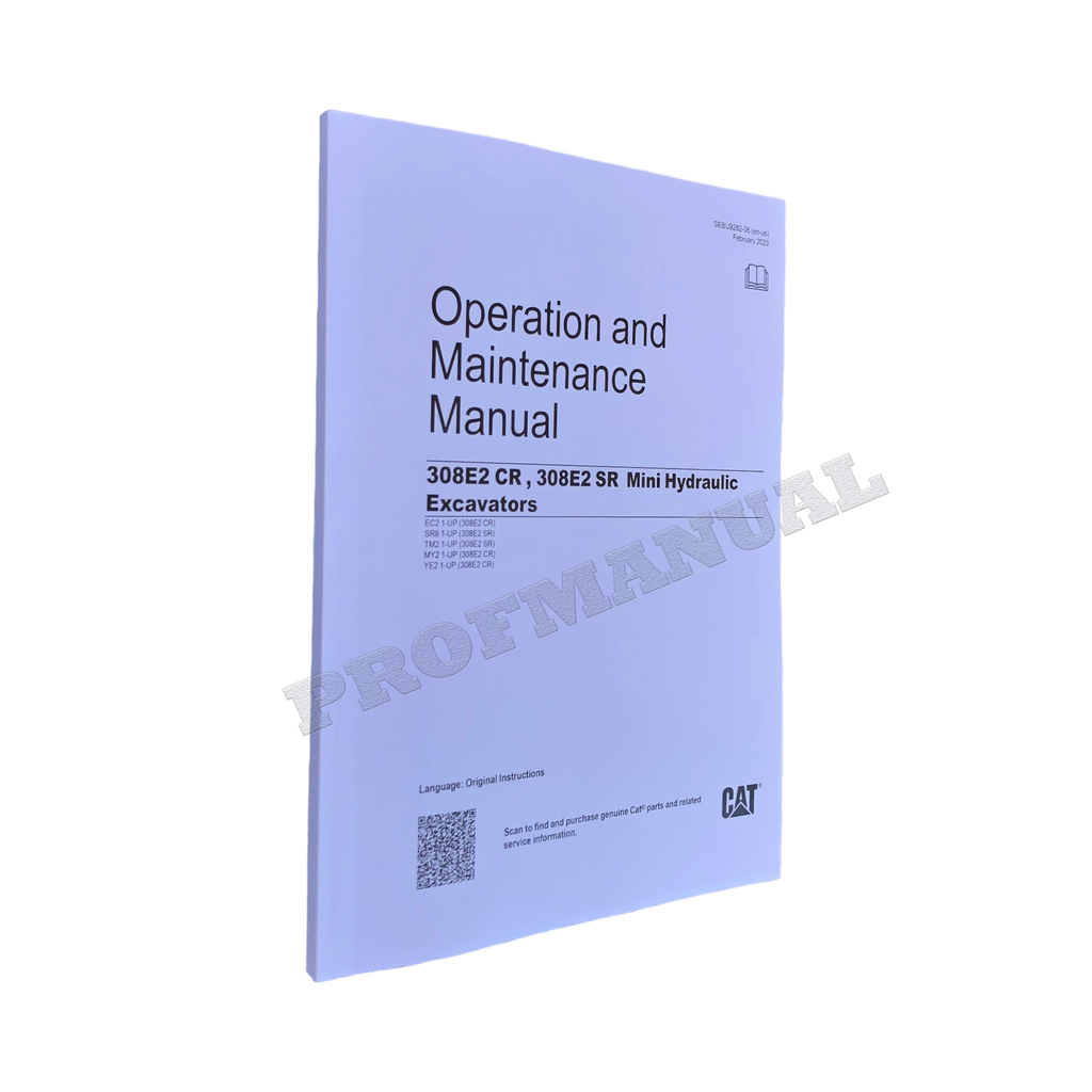 Manual del operador de la miniexcavadora hidráulica Caterpillar 308E2 CR 308E2 SR