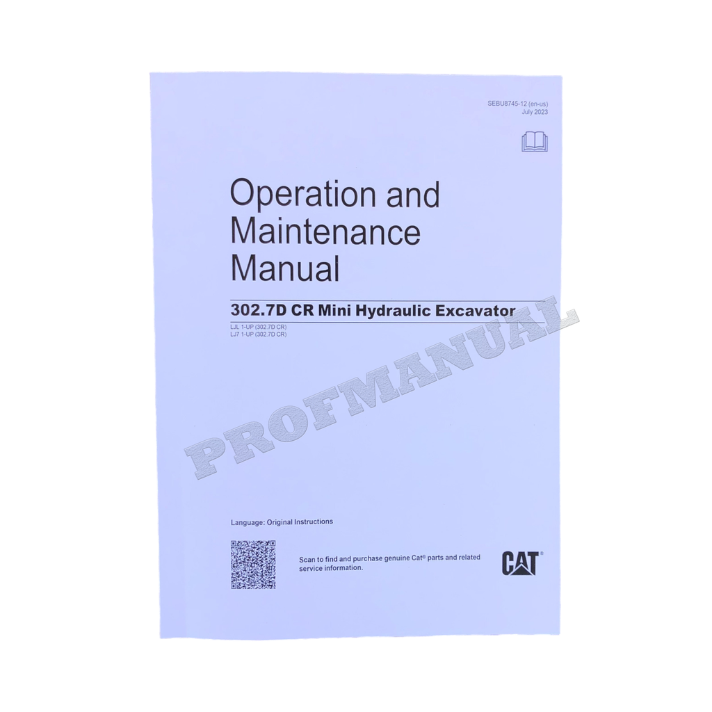 Manual de mantenimiento del operador de la miniexcavadora hidráulica Caterpillar 302.7D CR