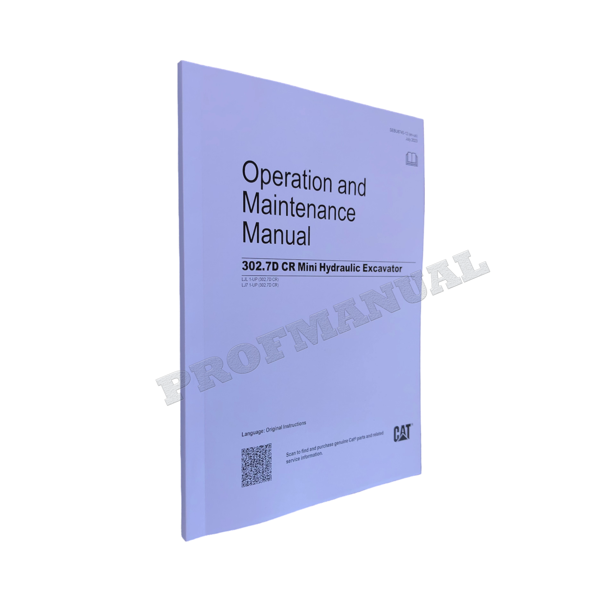 Manual de mantenimiento del operador de la miniexcavadora hidráulica Caterpillar 302.7D CR