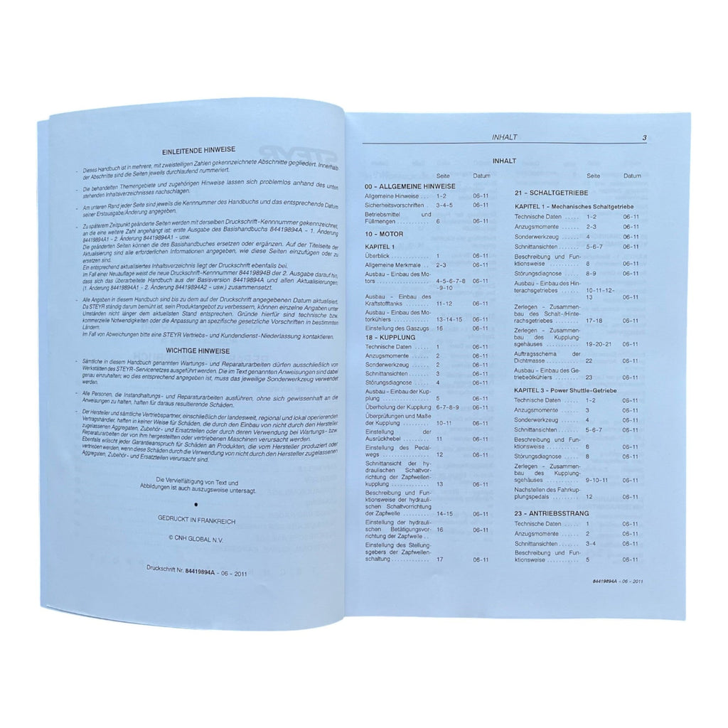 STEYR KOMPAKT 4055S 4065S TRAKTOREN REPARATURHANDBUCH WERKSTATTHANDBUCH