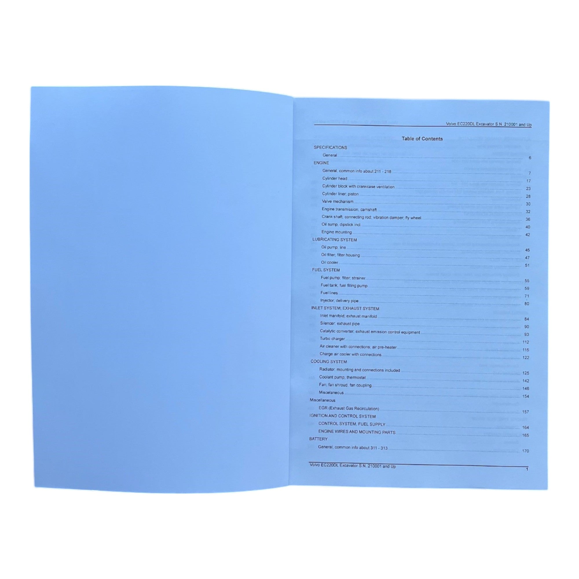 VOLVO EC220D L Excavator Parts Catalog Hard Copy Manual