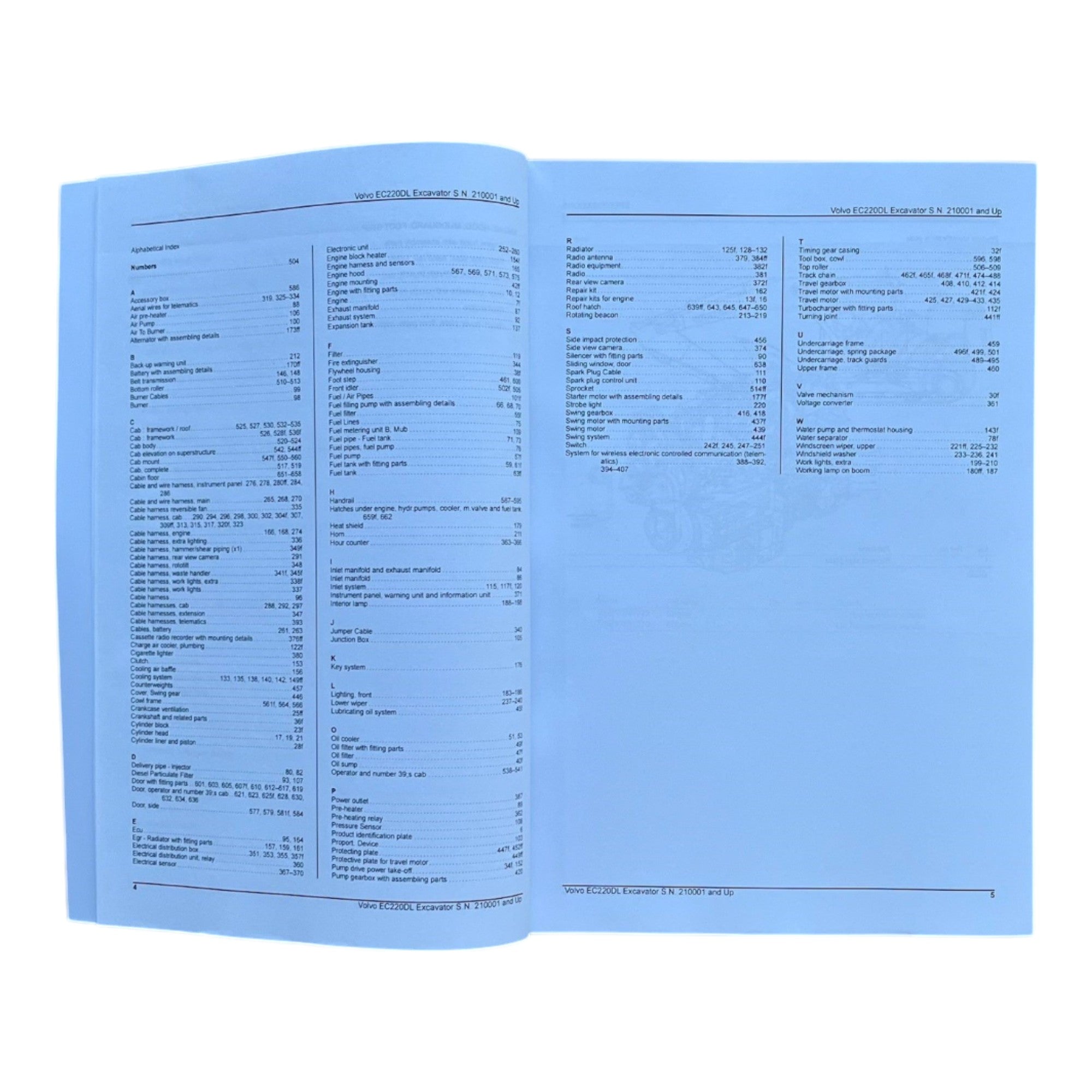 VOLVO EC220D L Excavator Parts Catalog Hard Copy Manual