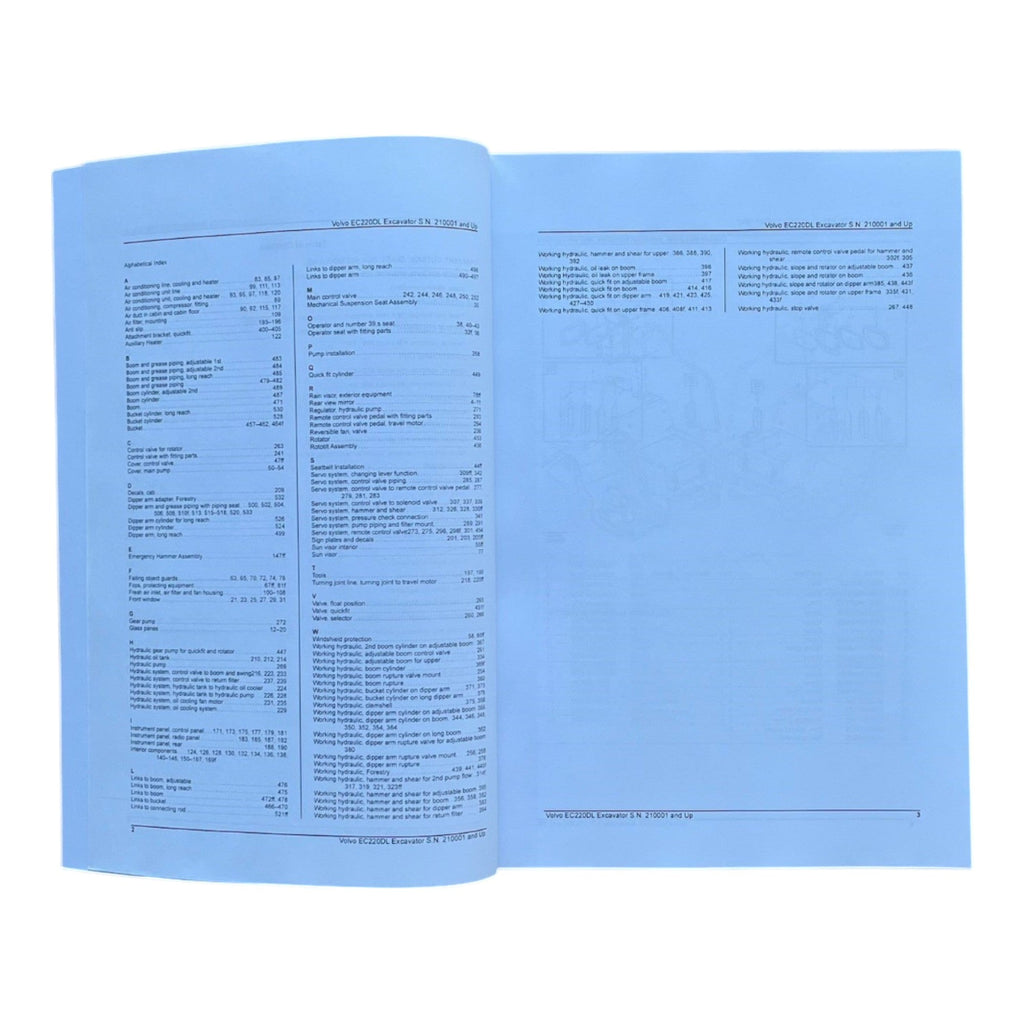 VOLVO EC220D L Excavator Parts Catalog Hard Copy Manual
