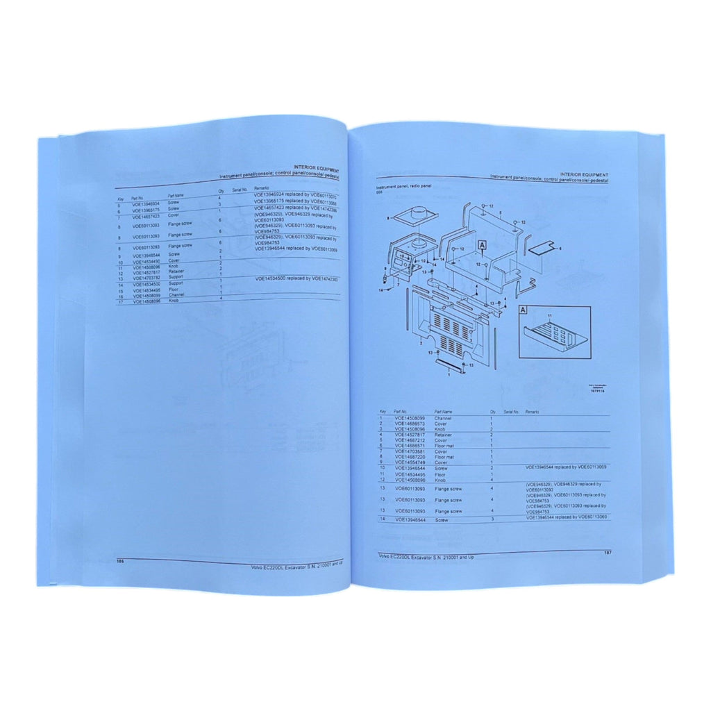 VOLVO EC220D L Excavator Parts Catalog Hard Copy Manual