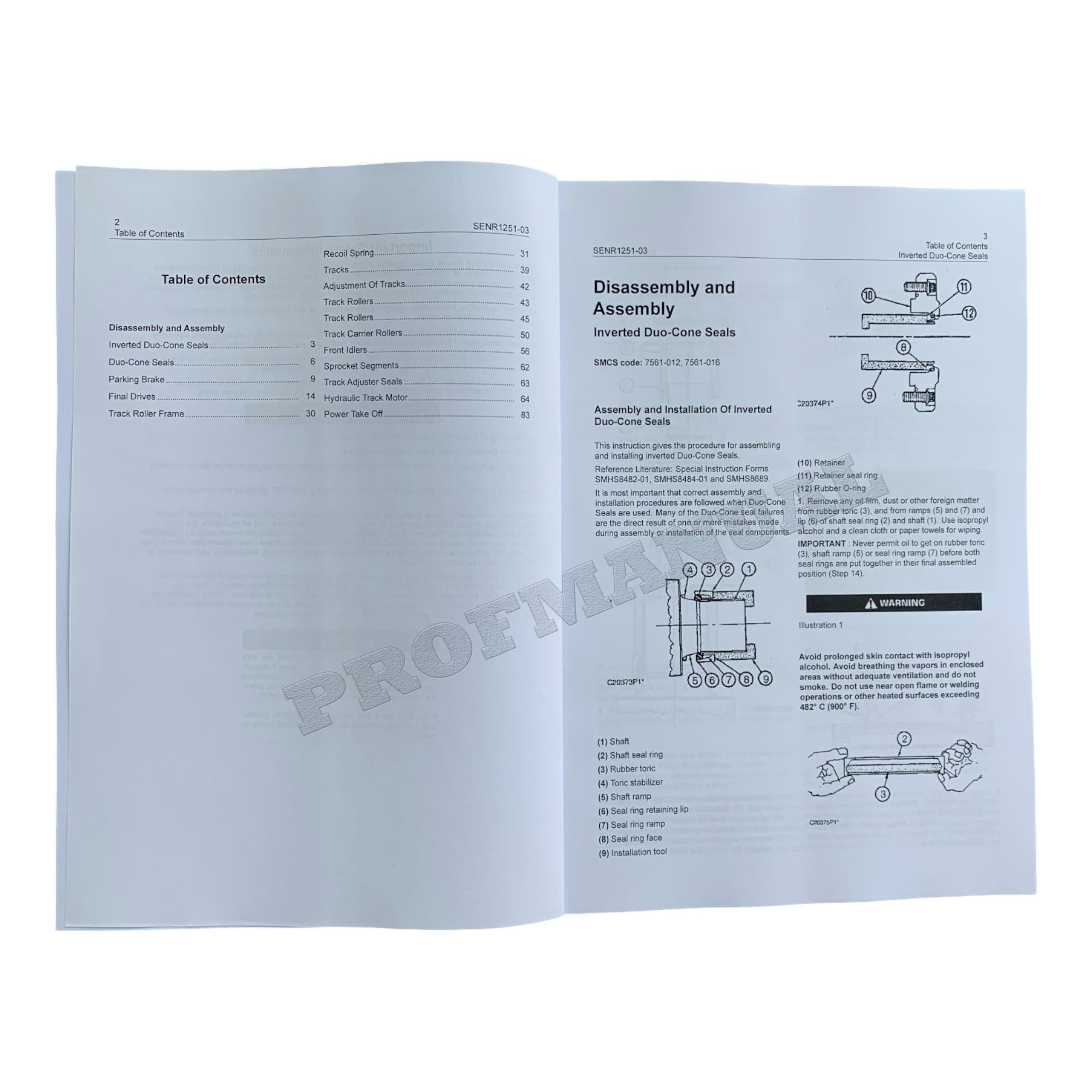 Caterpillar D3C D4C D5C SERIE 3 HYSTAT TRACTOR POWER Manual Disassembly Assembly