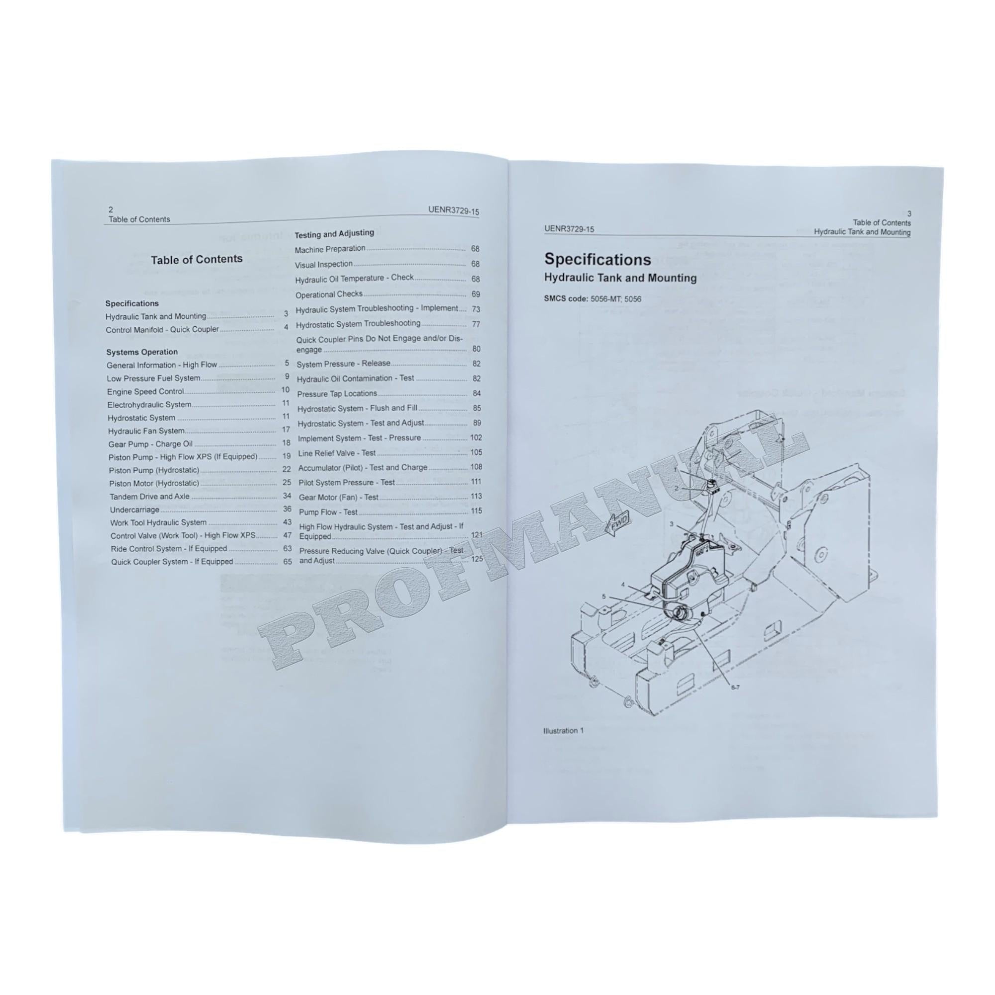 Caterpillar 272DXHP 272D2 272D2XHP Loader Testing and Adjusting Service Manual