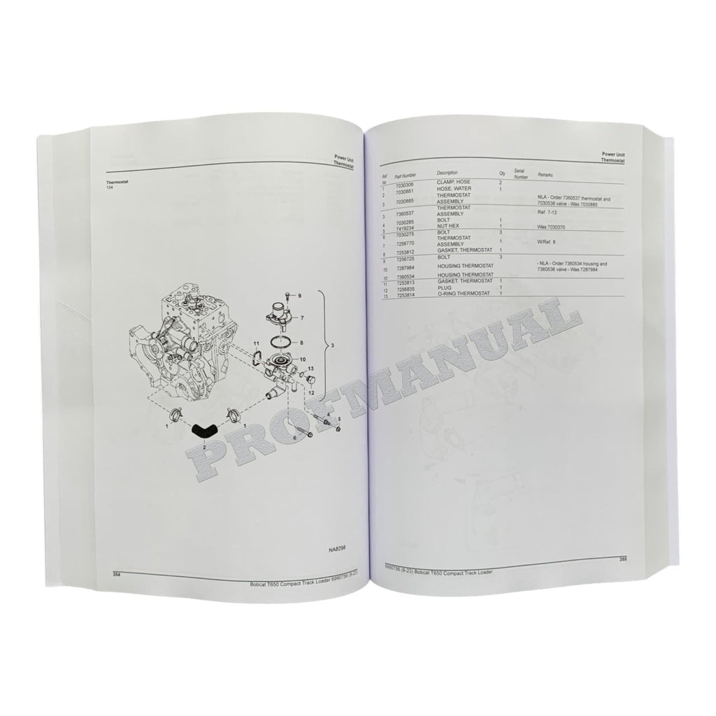 Bobcat T650 Compact Track Loader Parts Catalog Manual ALJG11001-