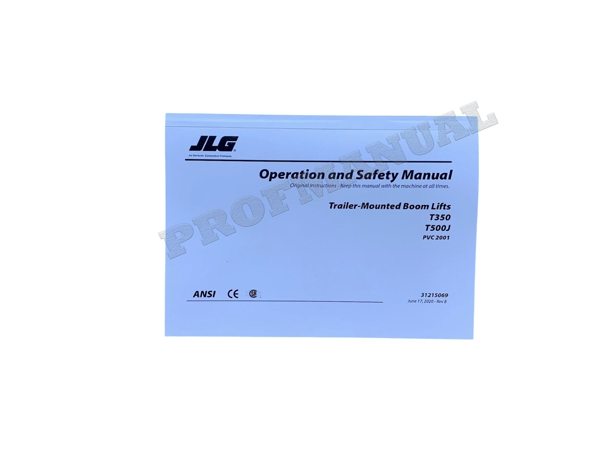 JLG T350 T500J Boom Lift Maintenance Operation Operators Manual 31215069