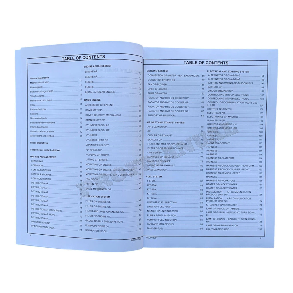 Caterpillar Cat 903D Compact Wheel Loader Parts Catalog Manual M0090809