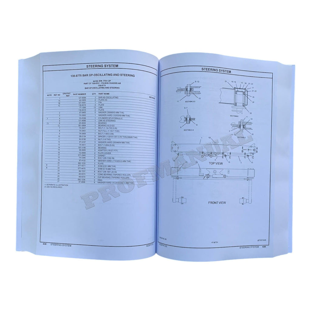 Caterpillar Cat RM 350B Reclaimer Mixer Road Reclaimer Parts Catalog Manual