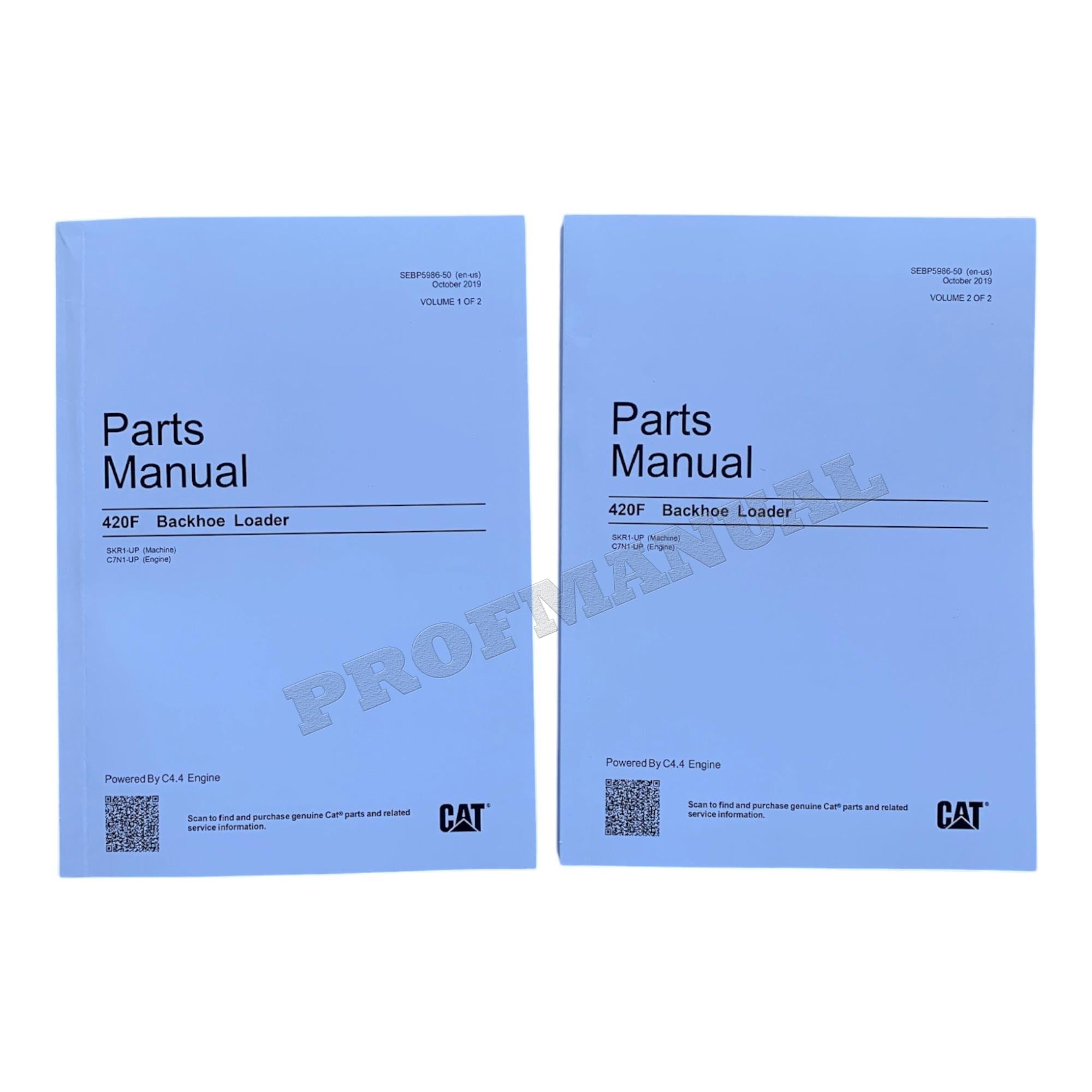 Caterpillar Cat 420F Backhoe Loader Parts Catalog Manual SEBP5986