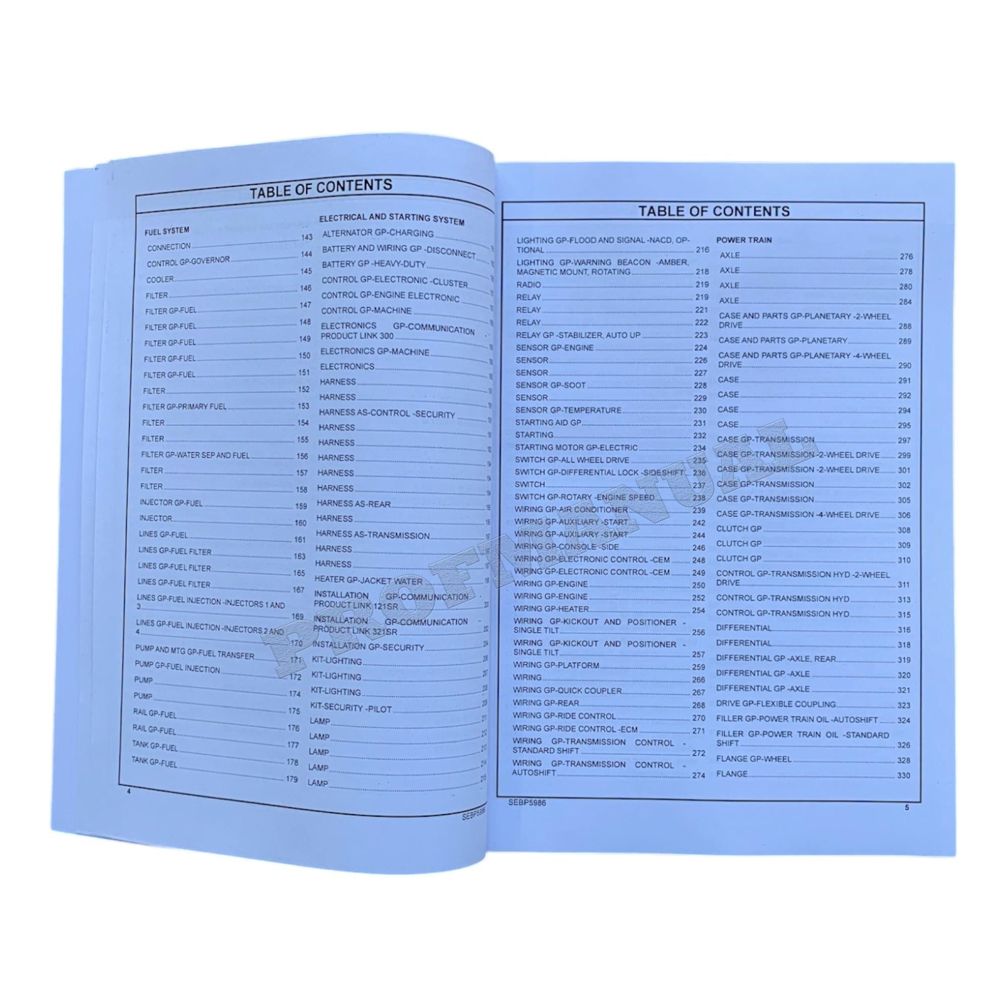 Caterpillar Cat 420F Backhoe Loader Parts Catalog Manual SEBP5986