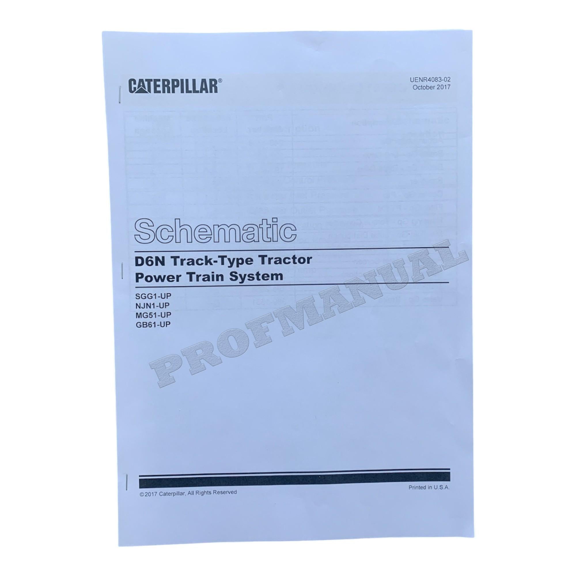 Caterpillar CAT D6N Tractor Power Train System Schematic Service Manual UENR4083