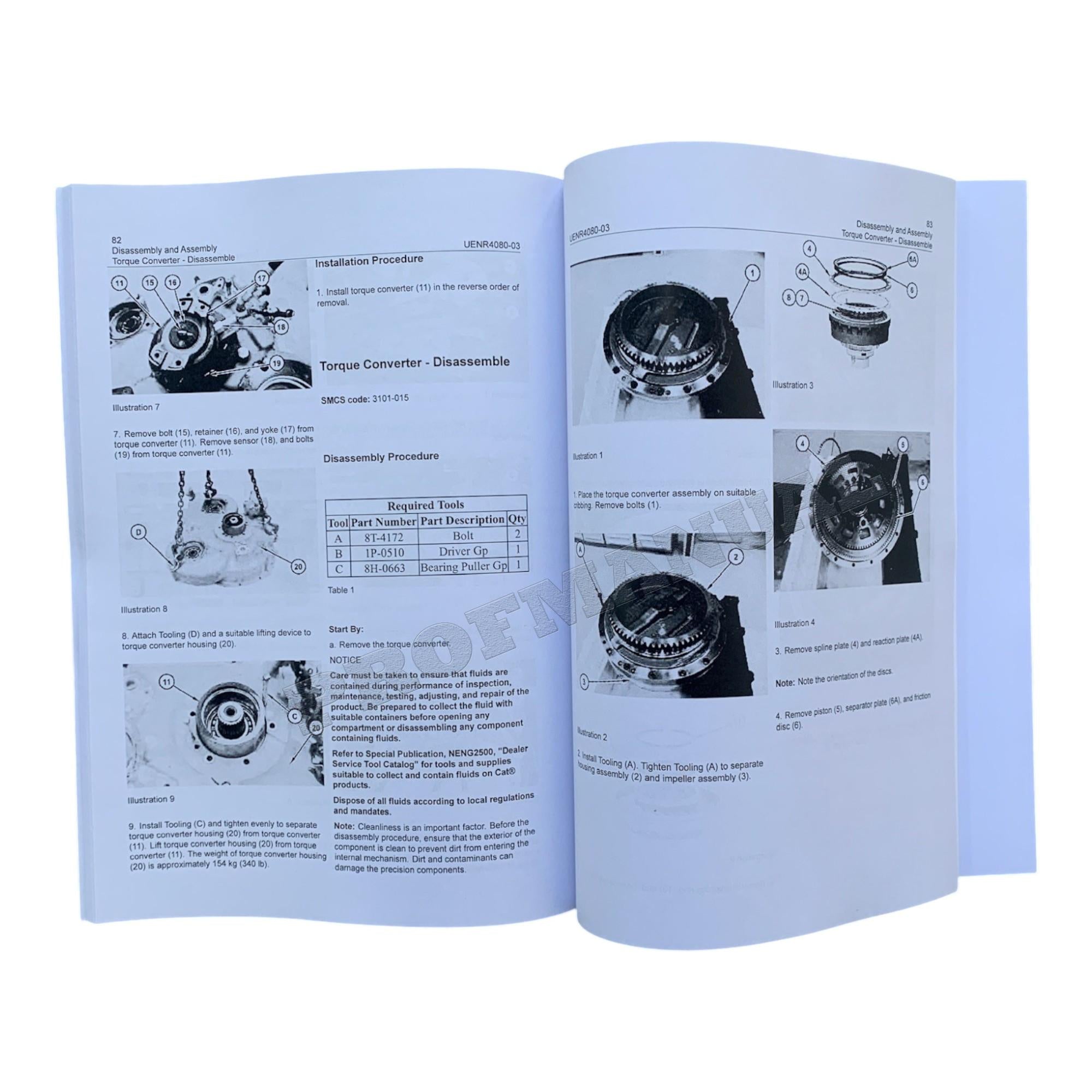 Caterpillar D6N Track Type Tractor Power Train Manual Disassembly Assem UENR4080
