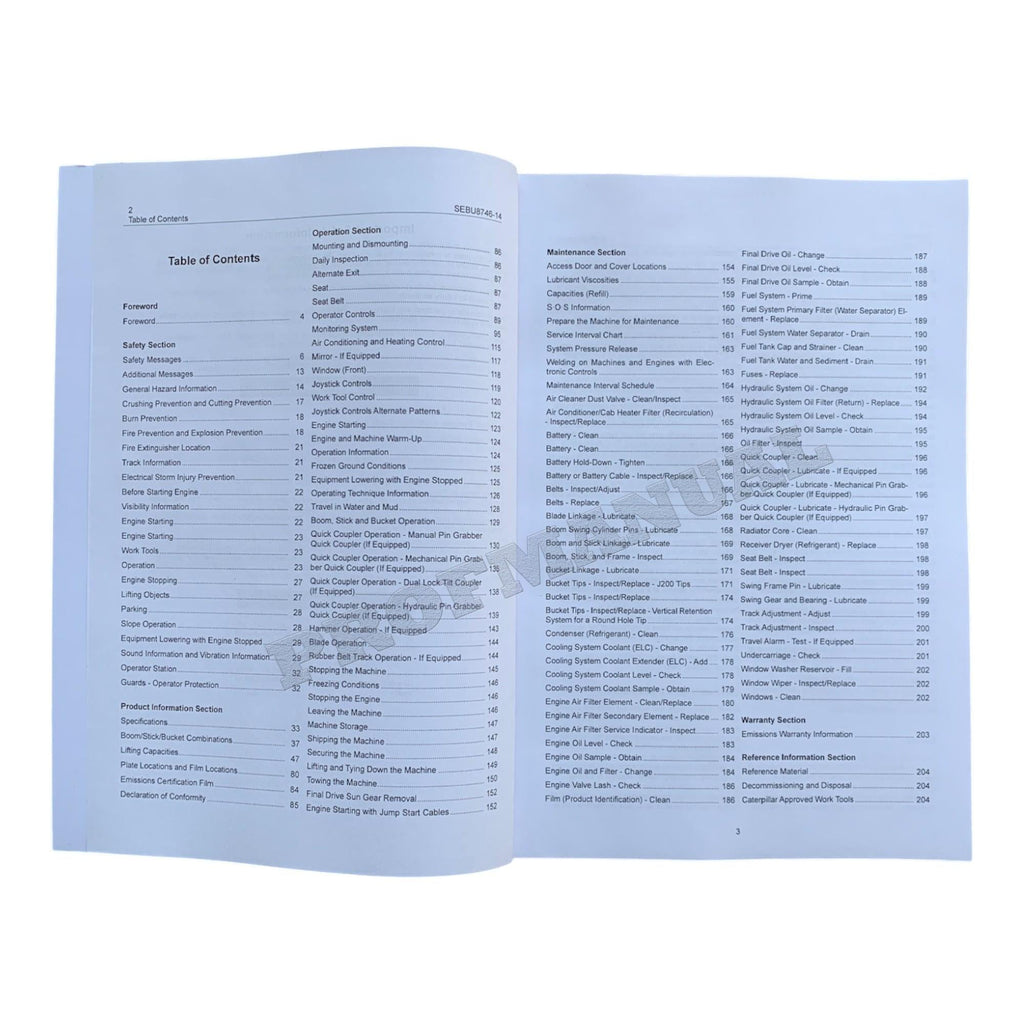 Manual del operador de la miniexcavadora hidráulica Caterpillar 303.5E CR 304E CR