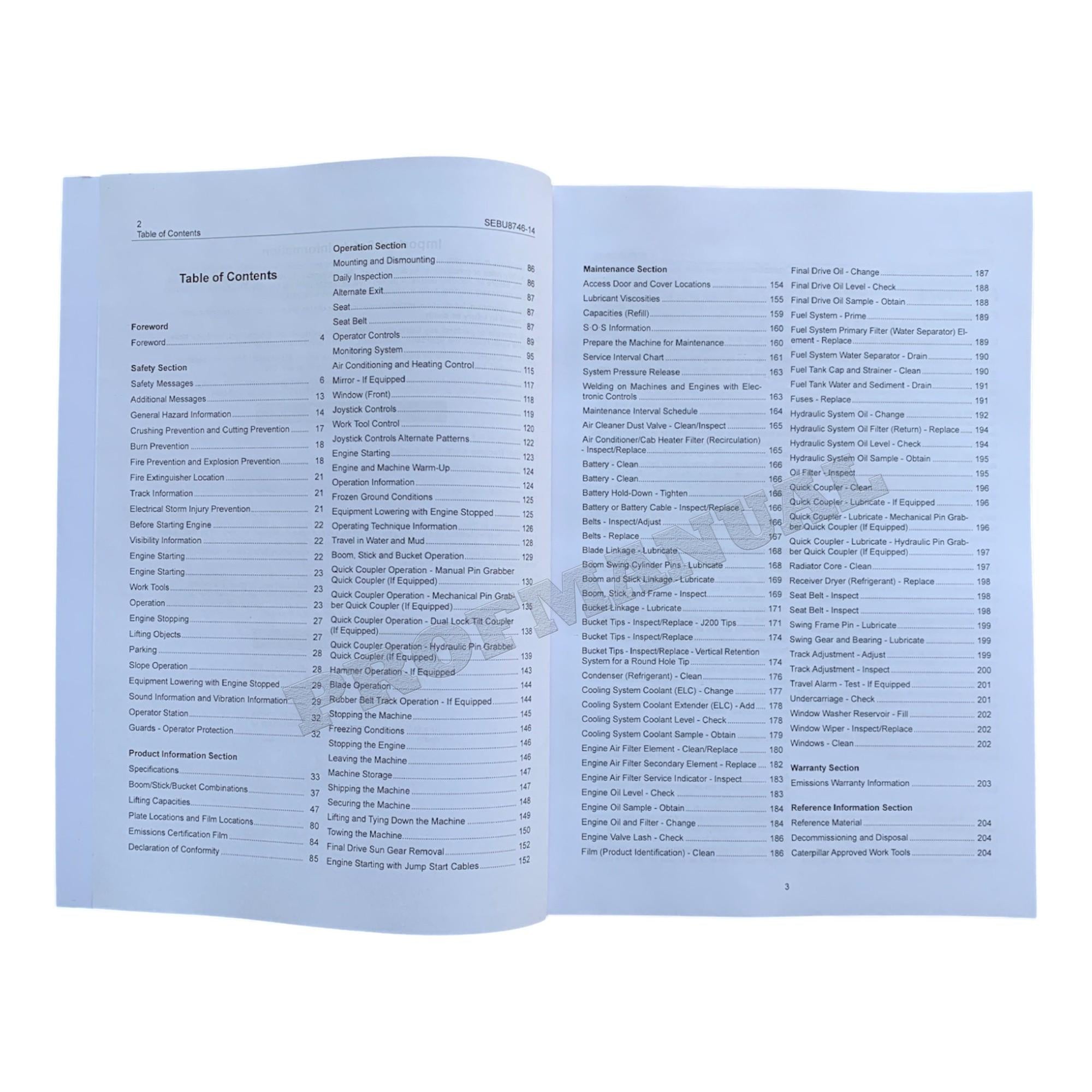 Manual del operador de la miniexcavadora hidráulica Caterpillar 303.5E CR 304E CR