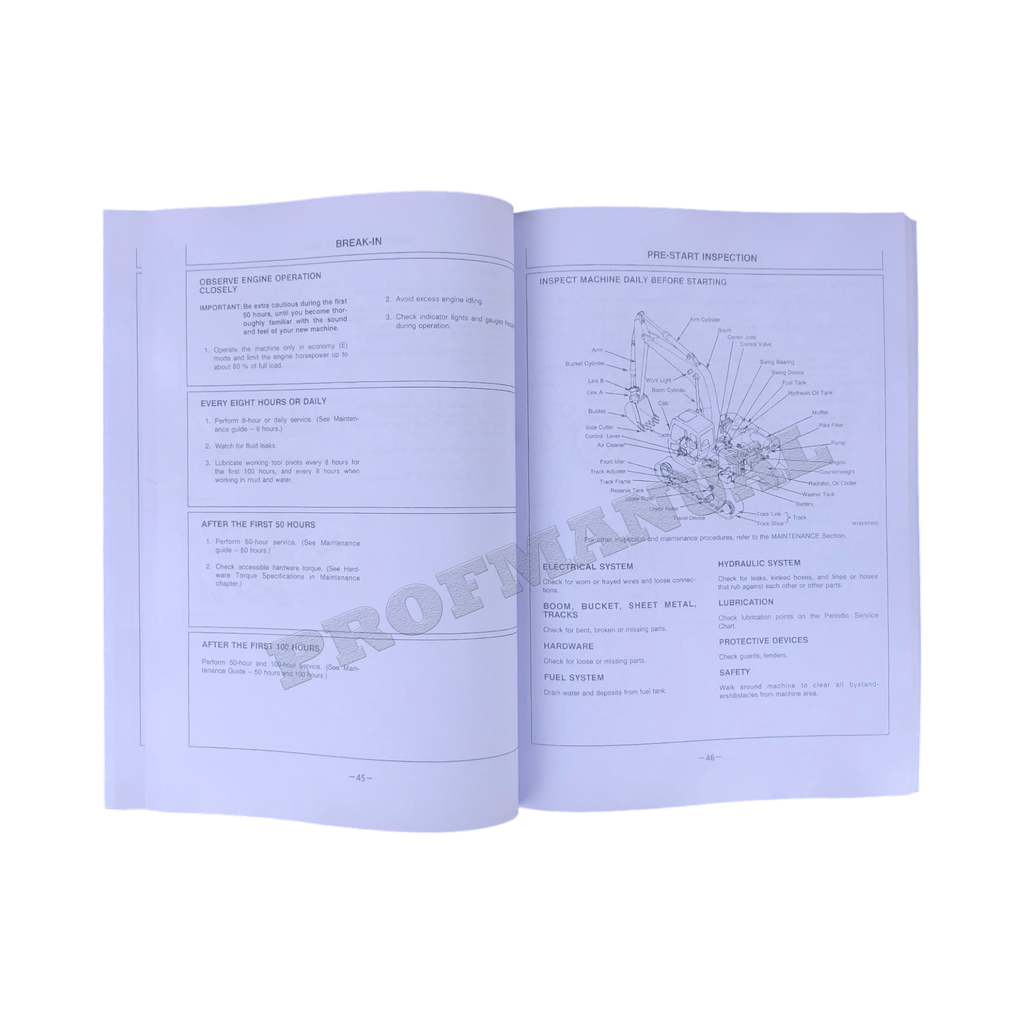 HITACHI EX225USR EX225USR-LC EXCAVATOR OPERATORS MANUAL 10001 and up