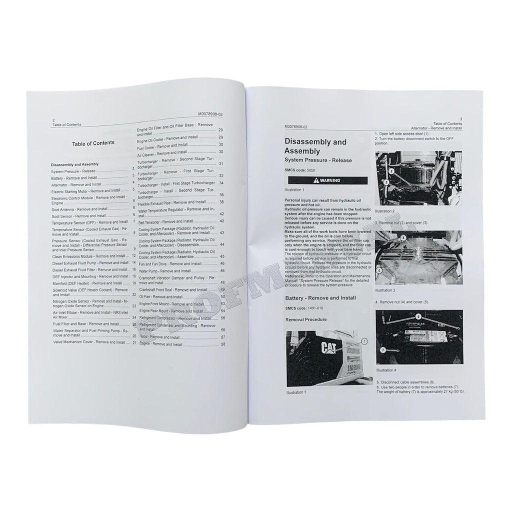 Caterpillar 323F Hydraulic Excavator Engine Supplement Disassembly Assem Manual
