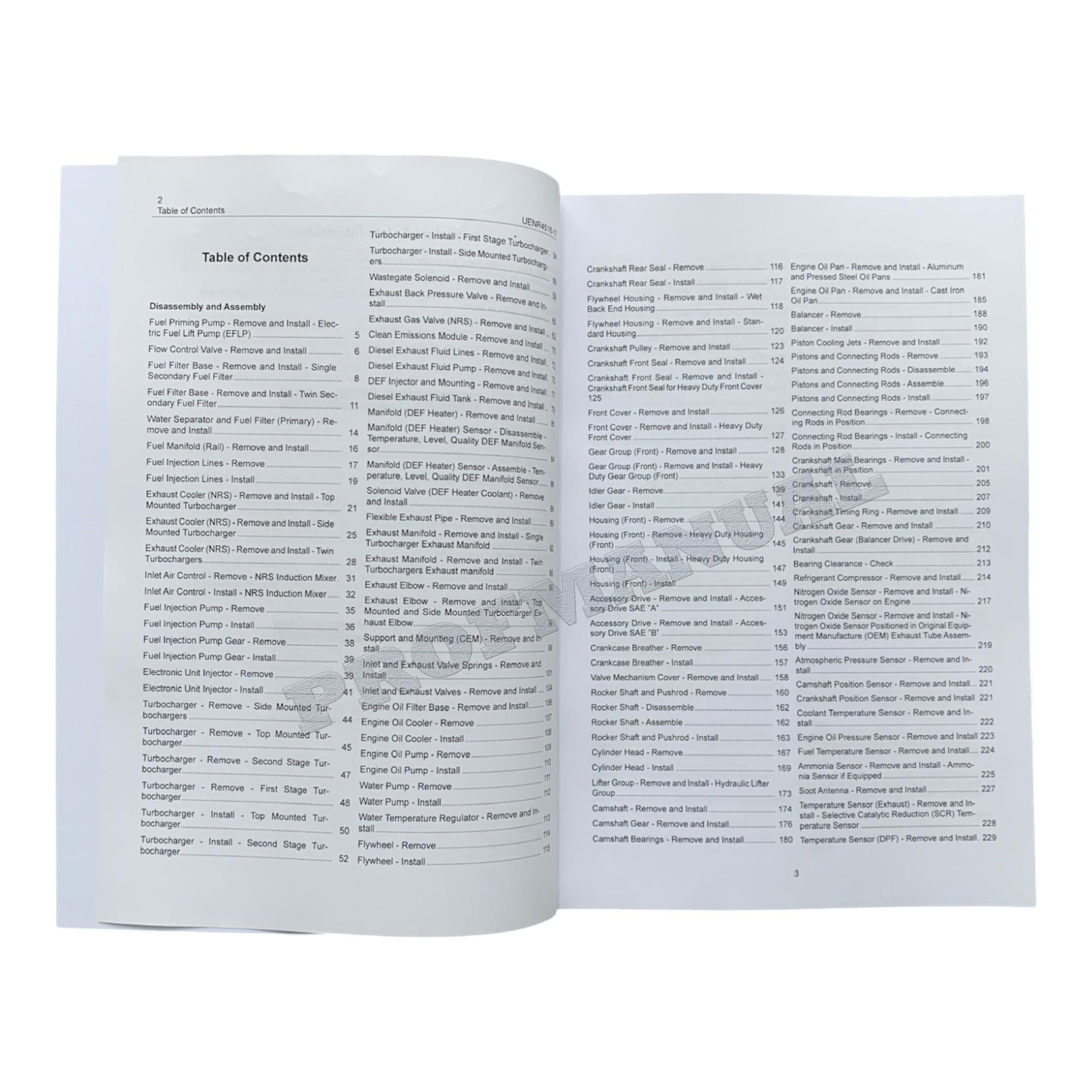 Caterpillar Cat C4.4 Engine Built Machine Disassembly Assembly Manual UENR4516