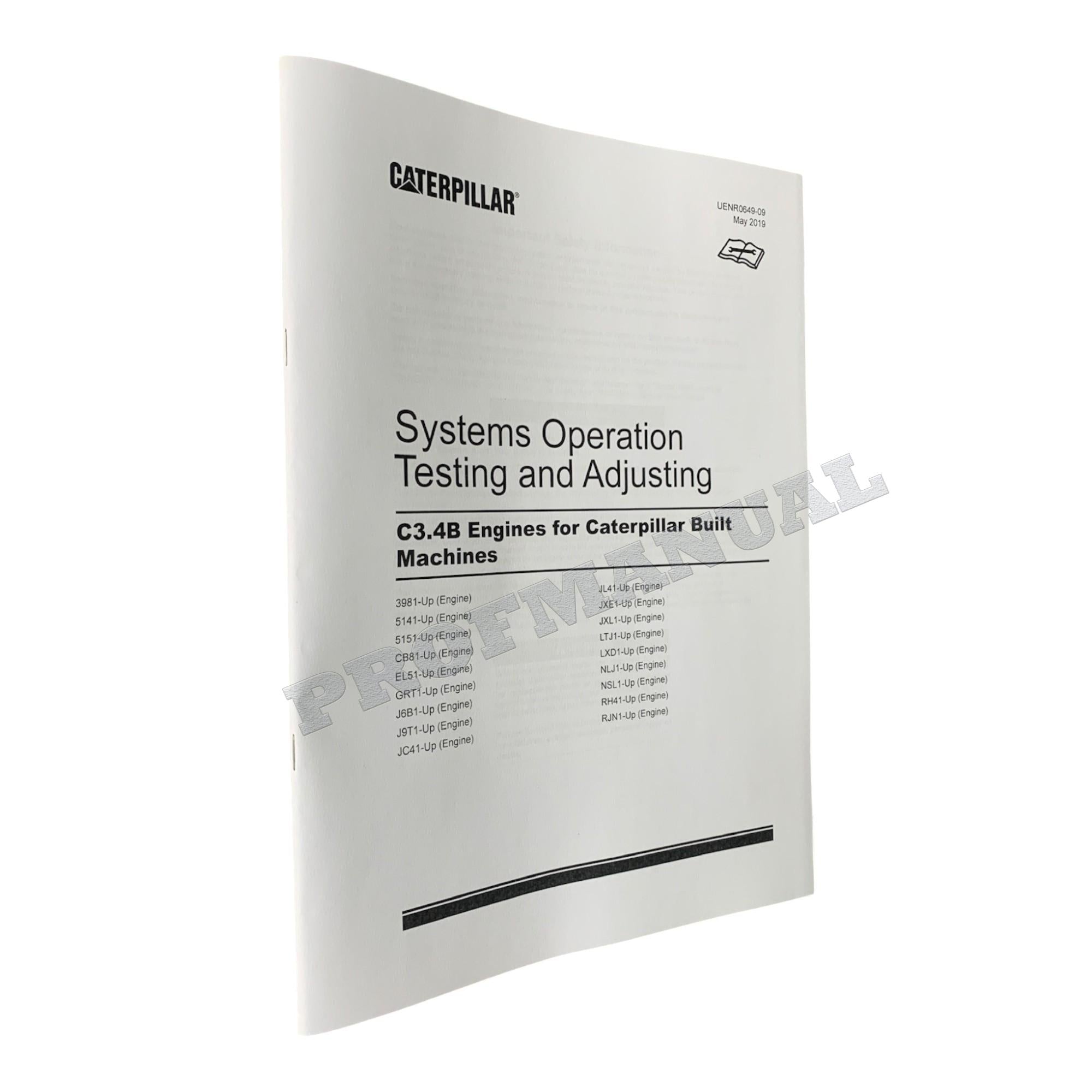 Caterpillar C3.4B Engine Full Service Manual S.N/ NSL1-UP *Send serial#
