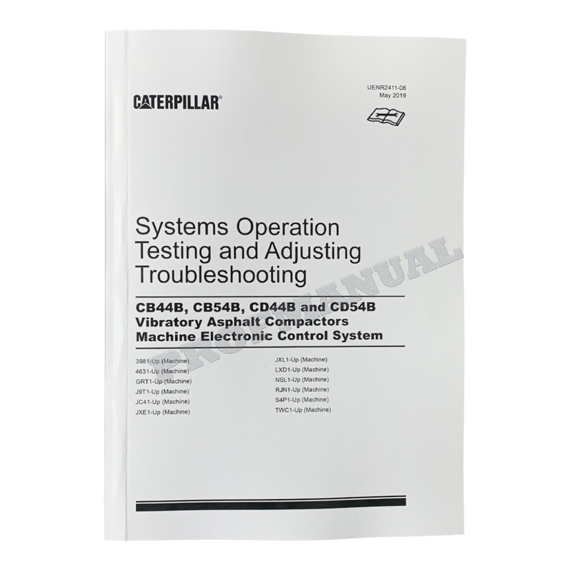 Caterpillar CB-44B VIBRATORY COMPACTOR Full Service Manual *Send serial number