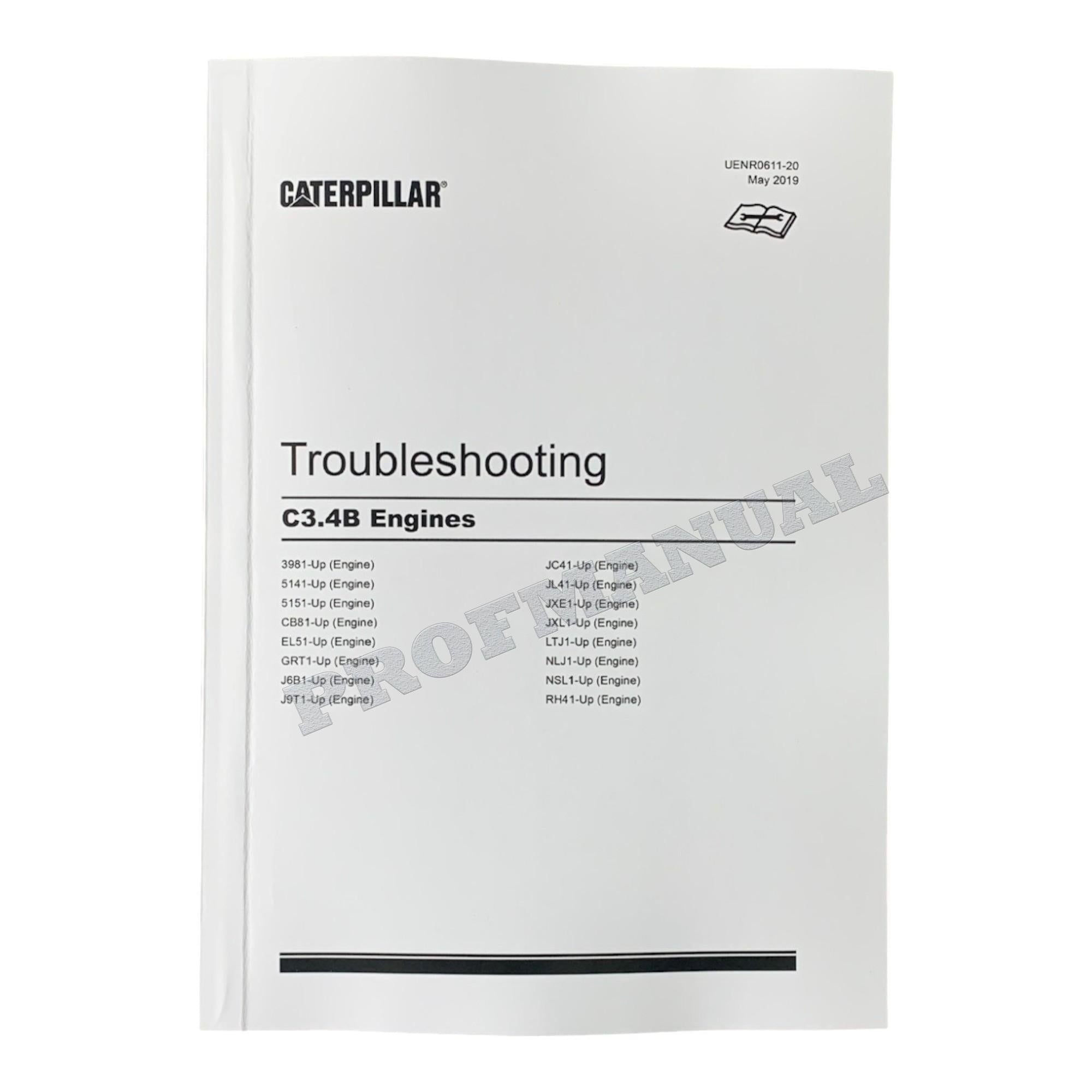 Caterpillar C3.4B Engine Full Service Manual S.N/ NSL1-UP *Send serial#