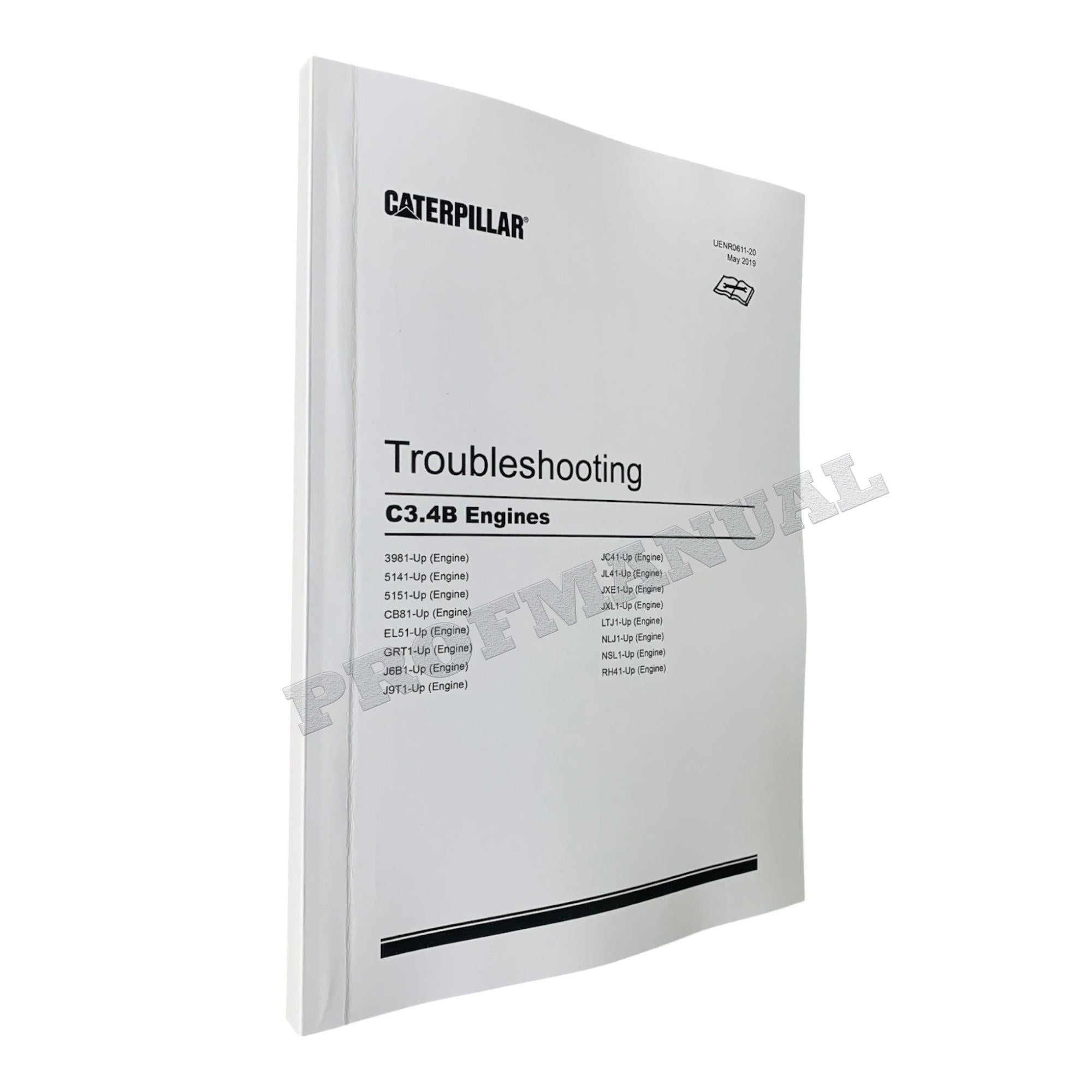 Caterpillar C3.4B Engine Full Service Manual S.N/ NSL1-UP *Send serial#