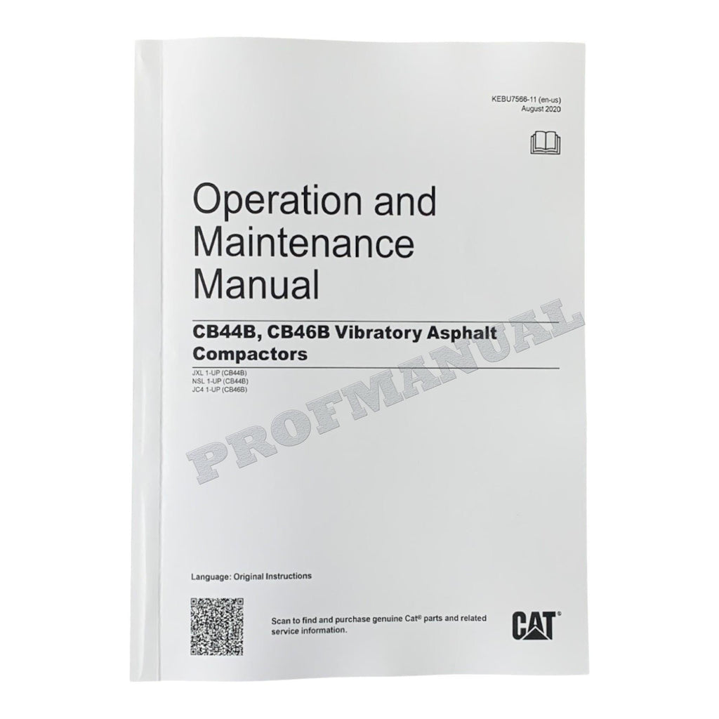 Caterpillar CB44B Vibratory Asphalt Compactor Operators Maintenance Manual
