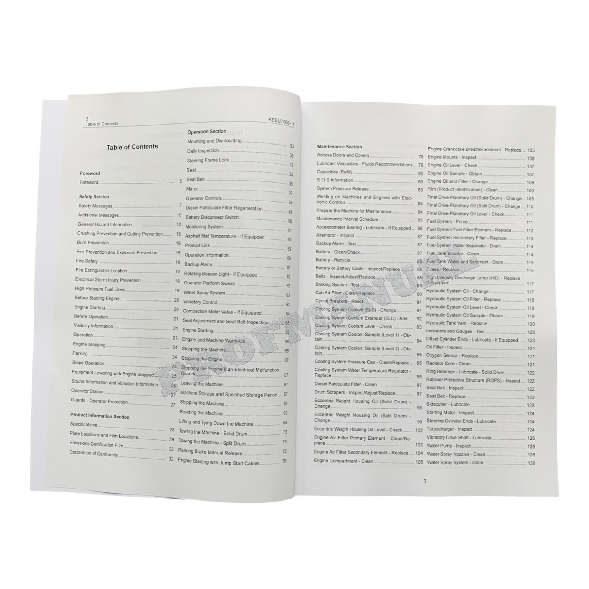 Caterpillar CB44B Vibratory Asphalt Compactor Operators Maintenance Manual