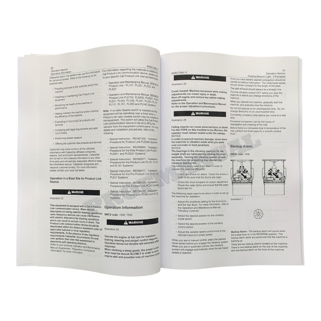 Caterpillar CB44B Vibratory Asphalt Compactor Operators Maintenance Manual