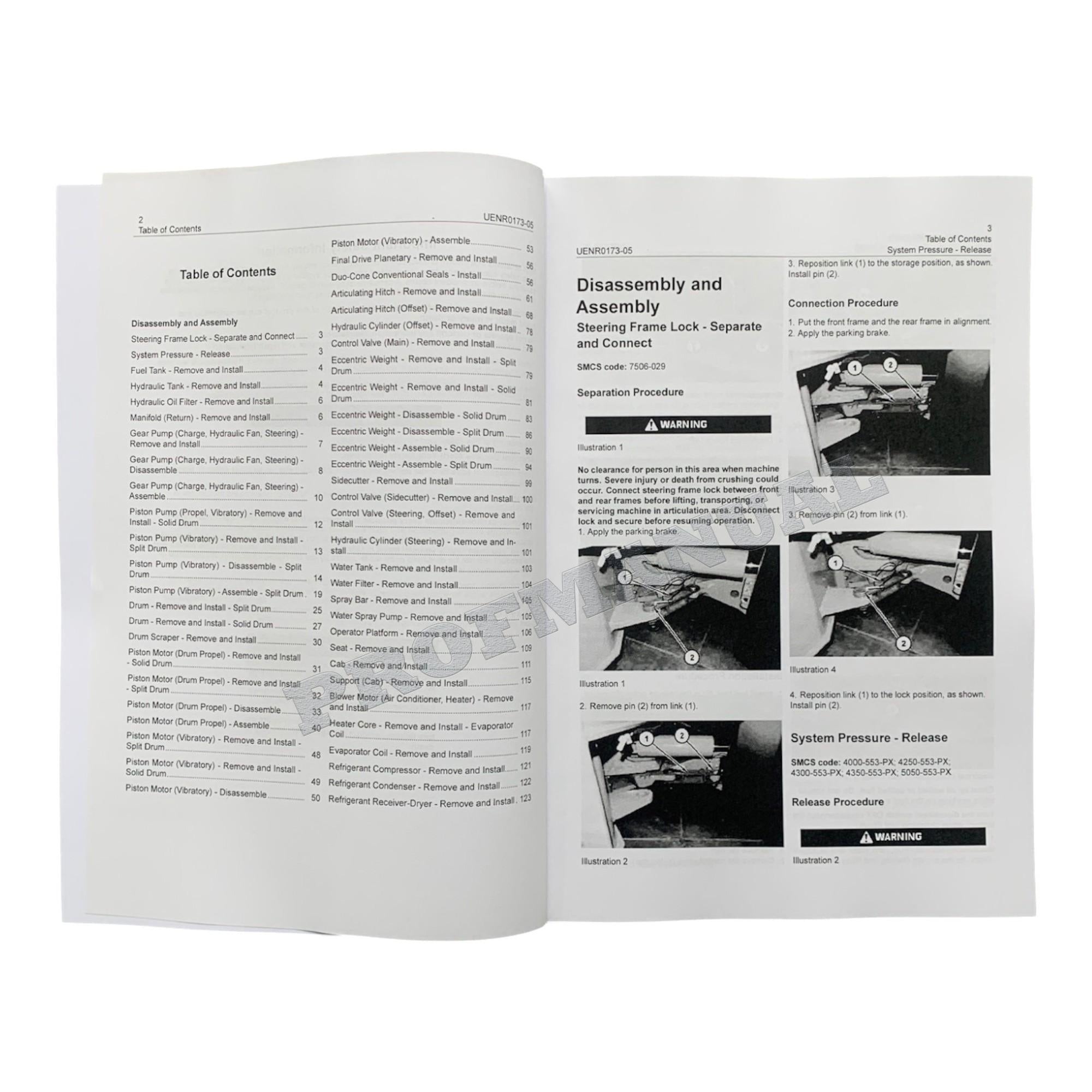 Caterpillar Cat CB44B CB46B Compactor Disassembly Assembly Service Manual