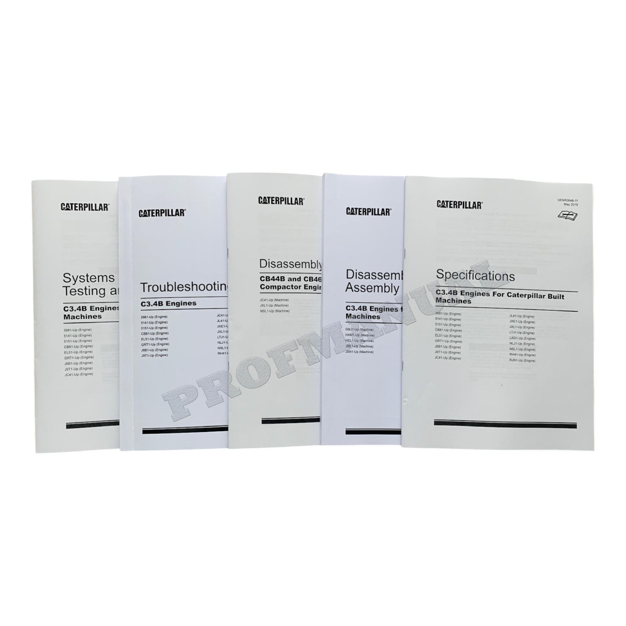 Caterpillar C3.4B Engine Full Service Manual S.N/ NSL1-UP *Send serial#