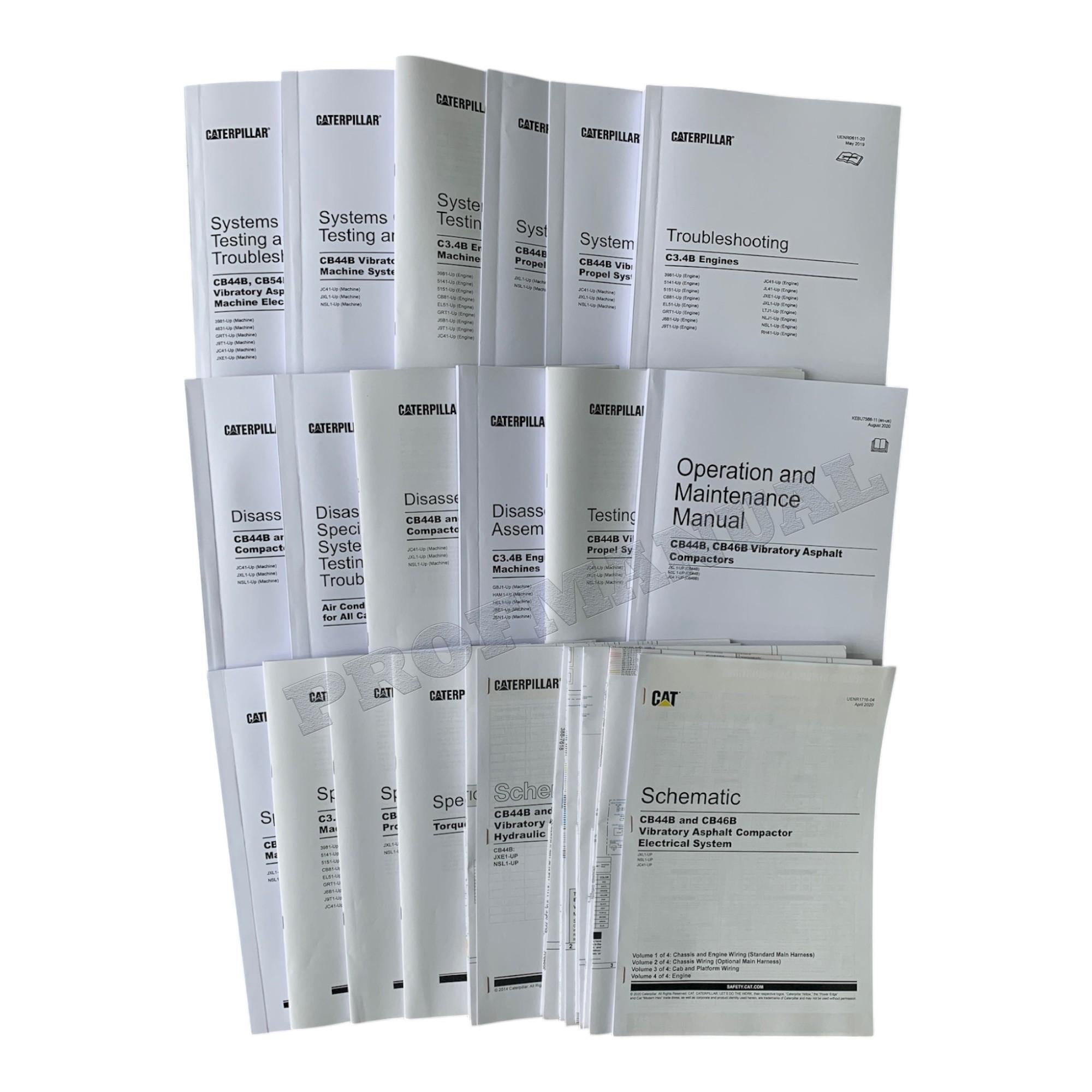 Manual de servicio completo del compactador vibratorio Caterpillar CB-44B *Enviar número de serie