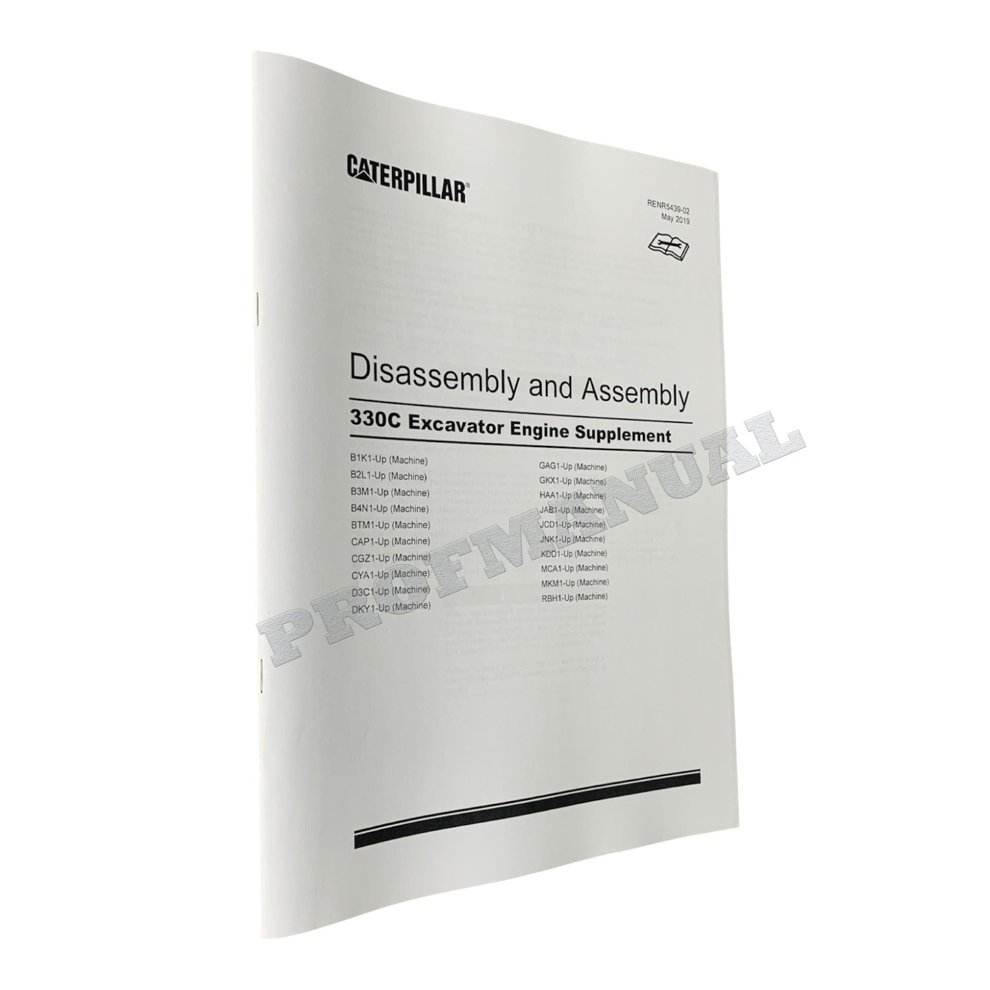 Caterpillar Cat 330C Excavator Engine Supplement Disassembly Assembly Manual