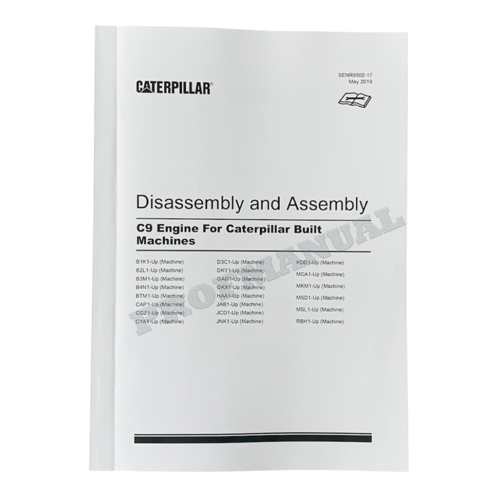 Caterpillar Cat C9 Engine Disassembly Assembly Service Manual SENR9502