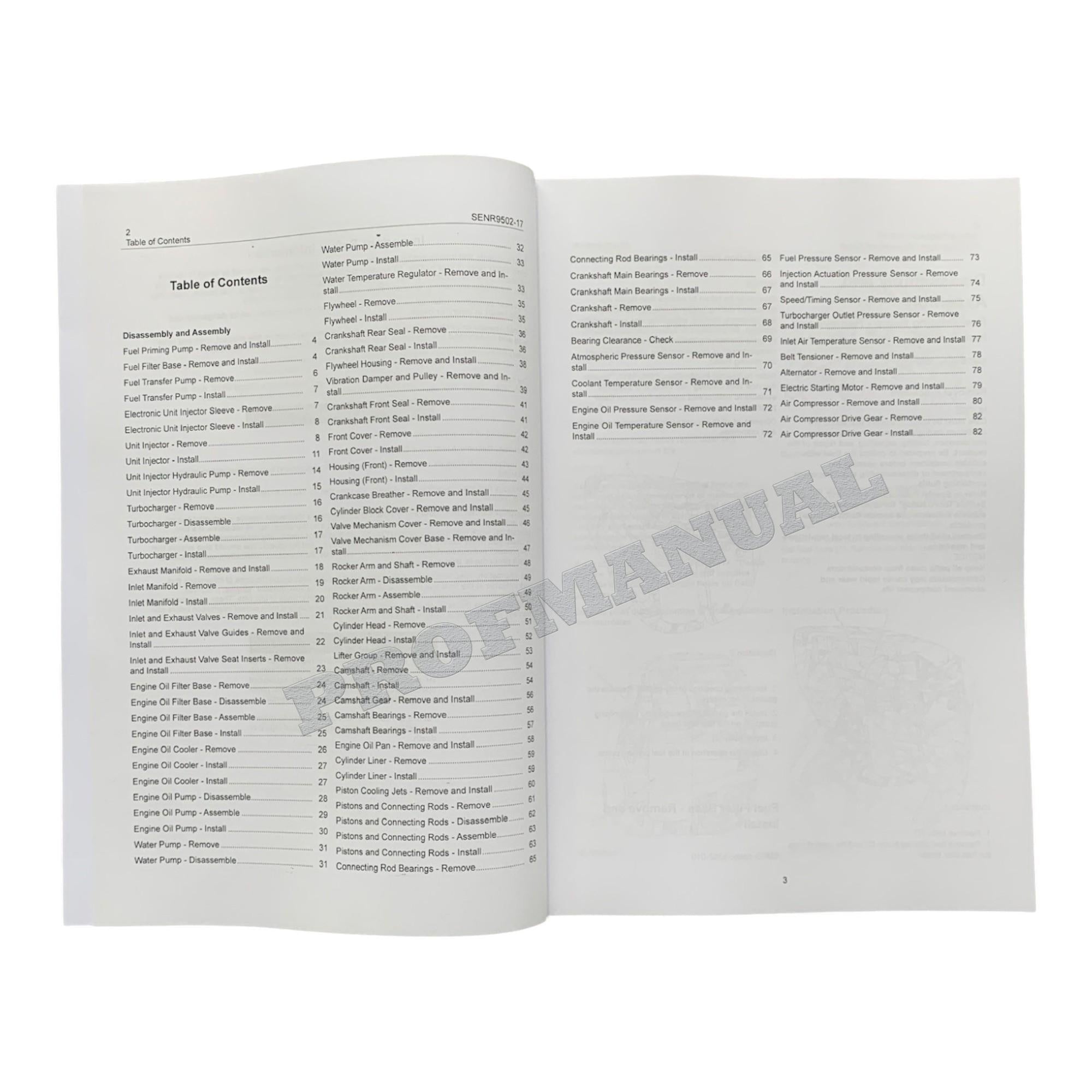 Caterpillar Cat C9 Engine Disassembly Assembly Service Manual SENR9502