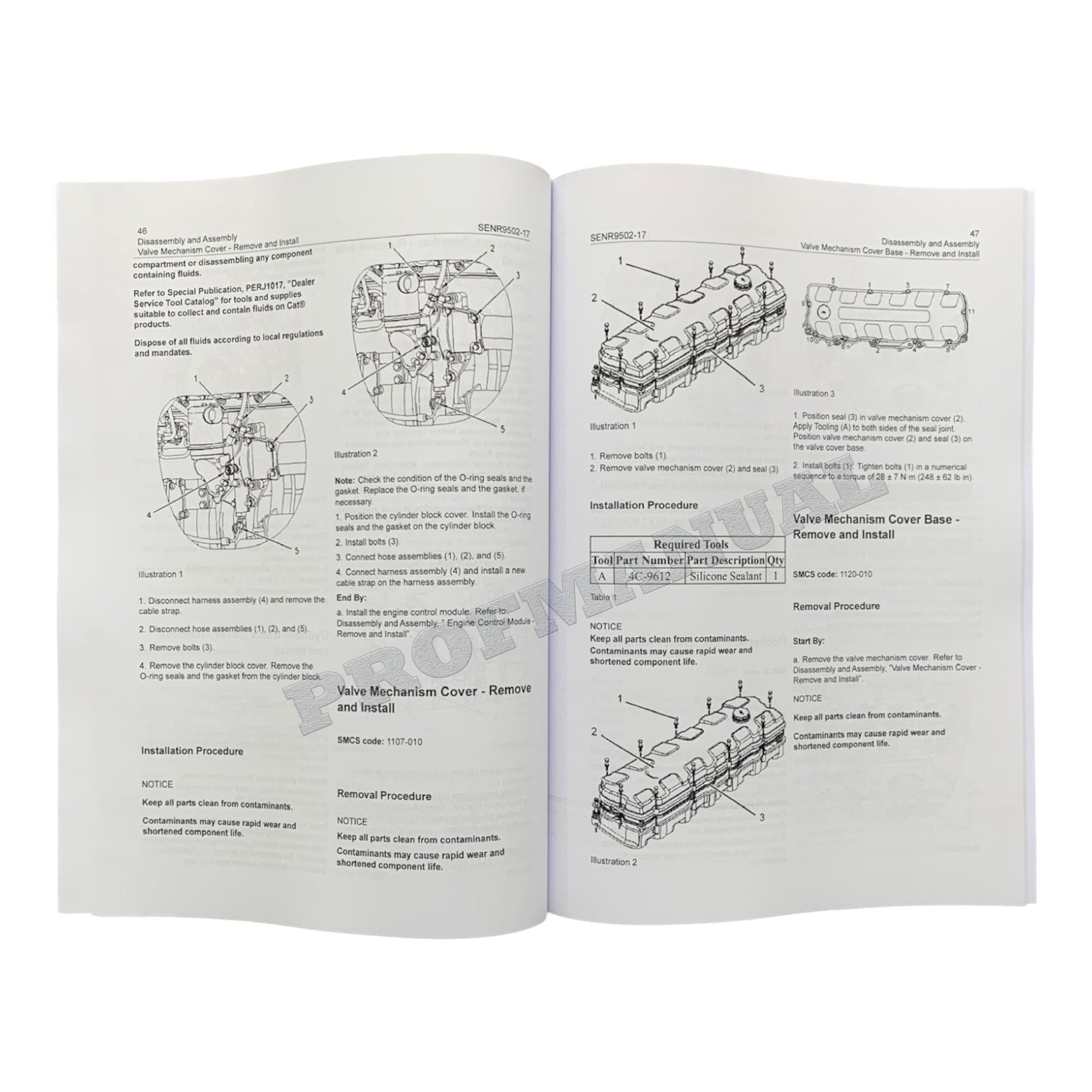 Caterpillar Cat C9 Engine Disassembly Assembly Service Manual SENR9502