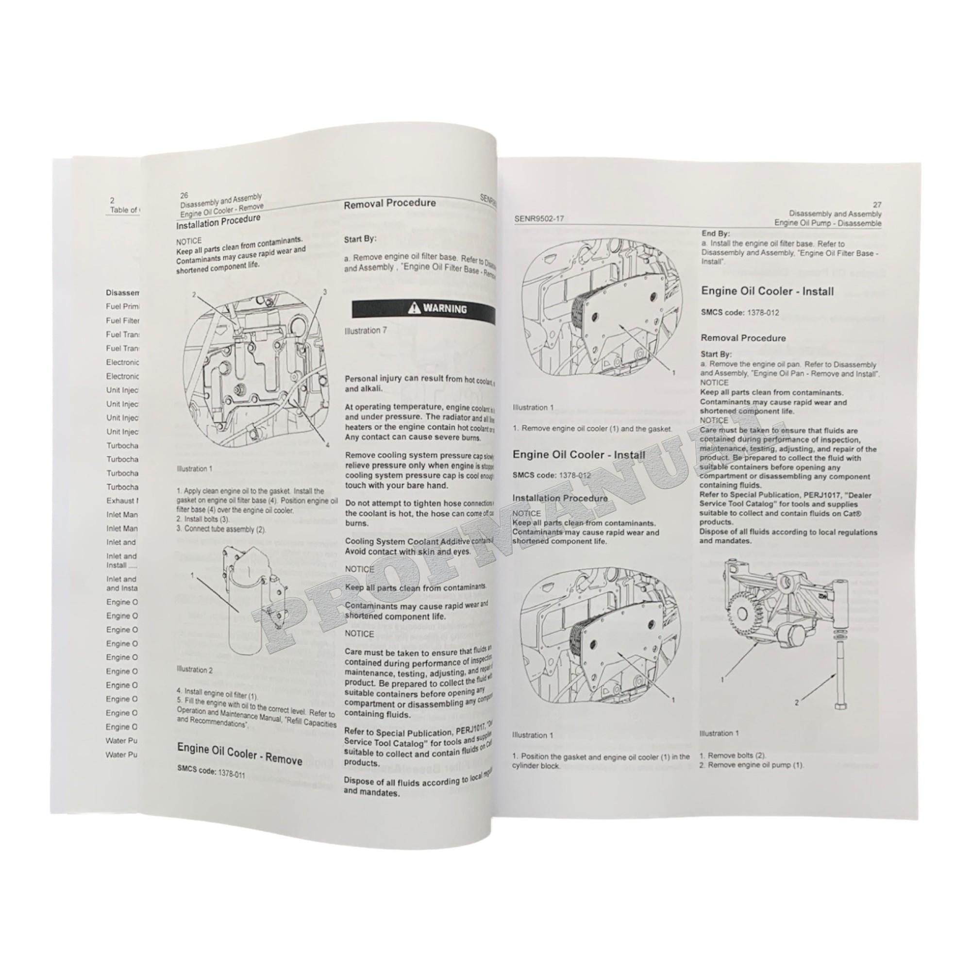 Caterpillar Cat C9 Engine Disassembly Assembly Service Manual SENR9502