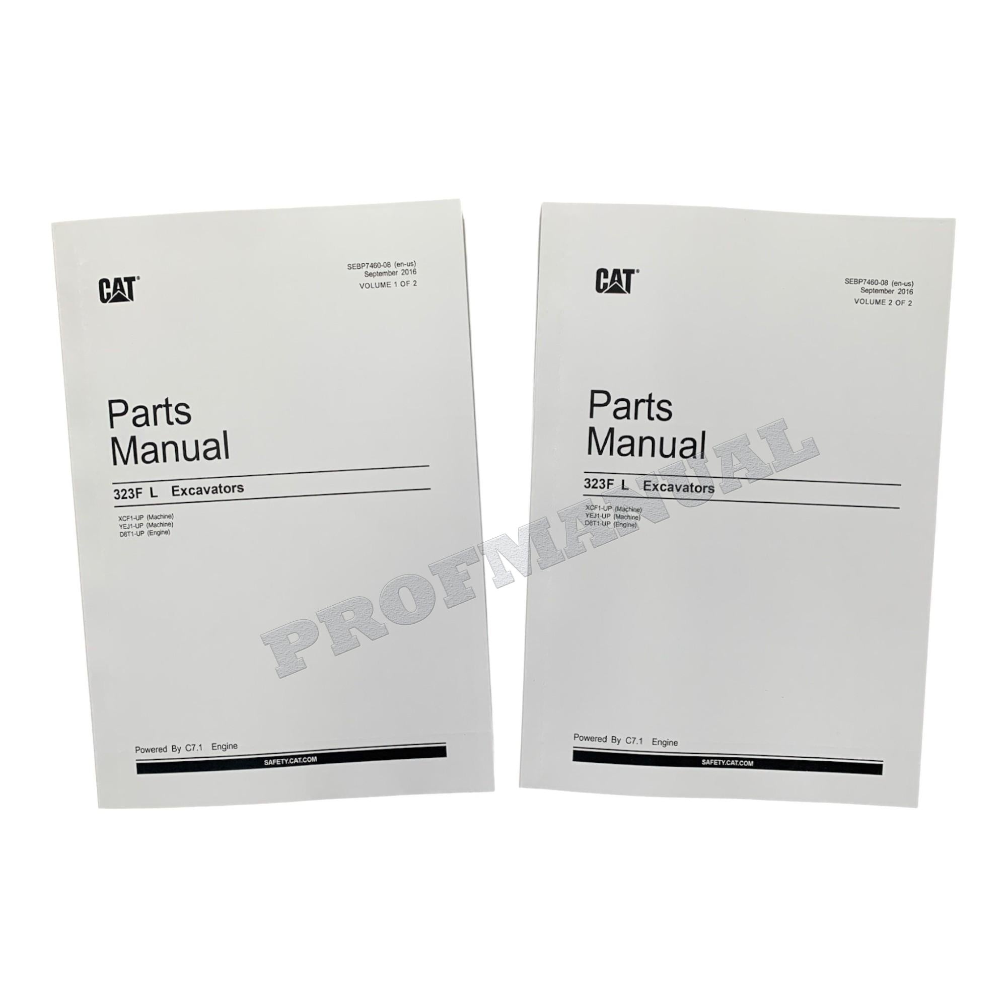 Caterpillar Cat 323F L Excavator Parts Catalog Manual XCF1-Up YEJ1-Up D8T1-Up