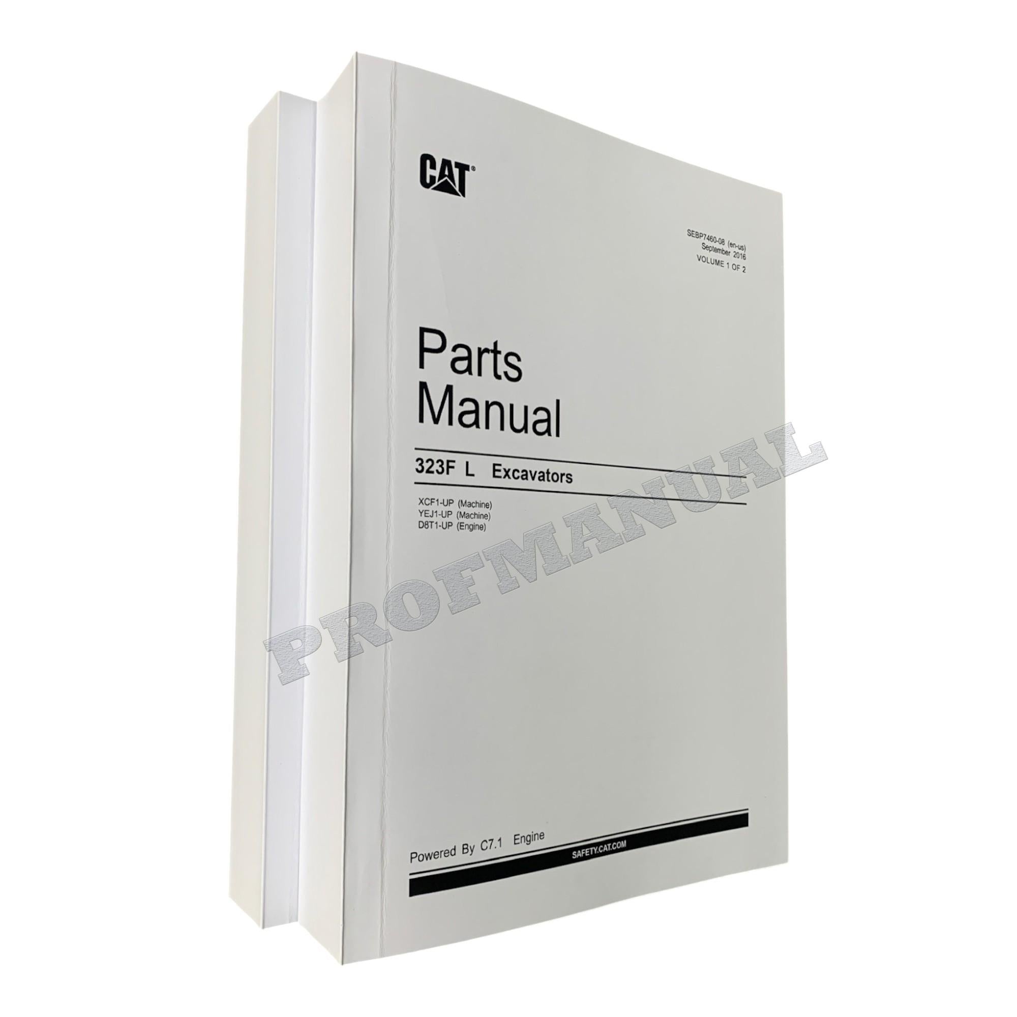 Caterpillar Cat 323F L Excavator Parts Catalog Manual XCF1-Up YEJ1-Up D8T1-Up