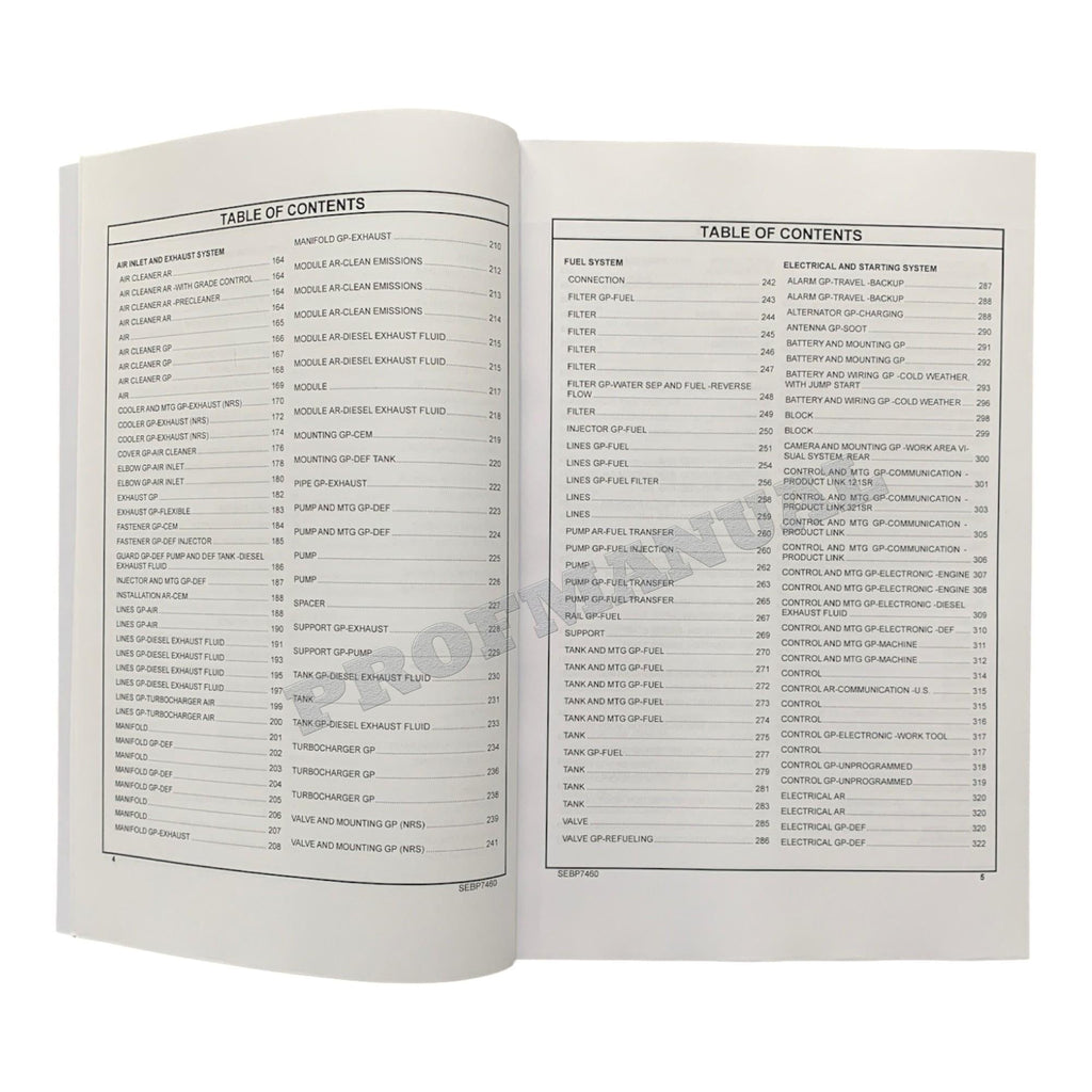 Caterpillar Cat 323F L Excavator Parts Catalog Manual XCF1-Up YEJ1-Up D8T1-Up