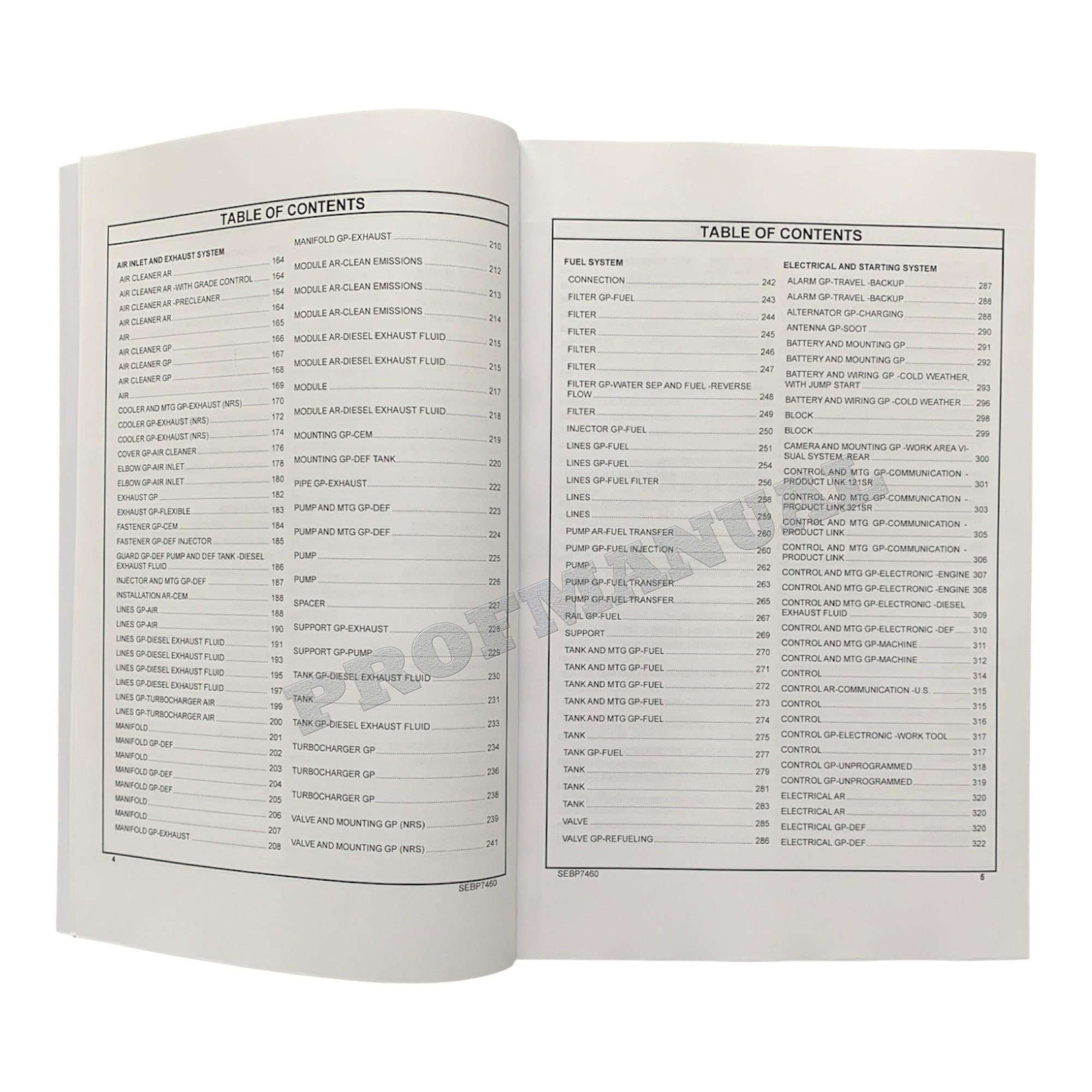 Caterpillar Cat 323F L Excavator Parts Catalog Manual XCF1-Up YEJ1-Up D8T1-Up