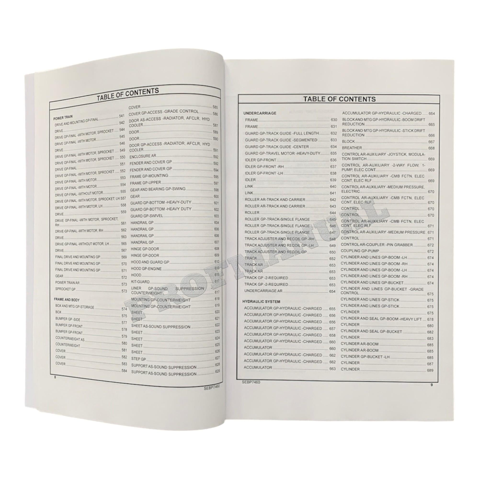 Caterpillar Cat 323F L Excavator Parts Catalog Manual XCF1-Up YEJ1-Up D8T1-Up