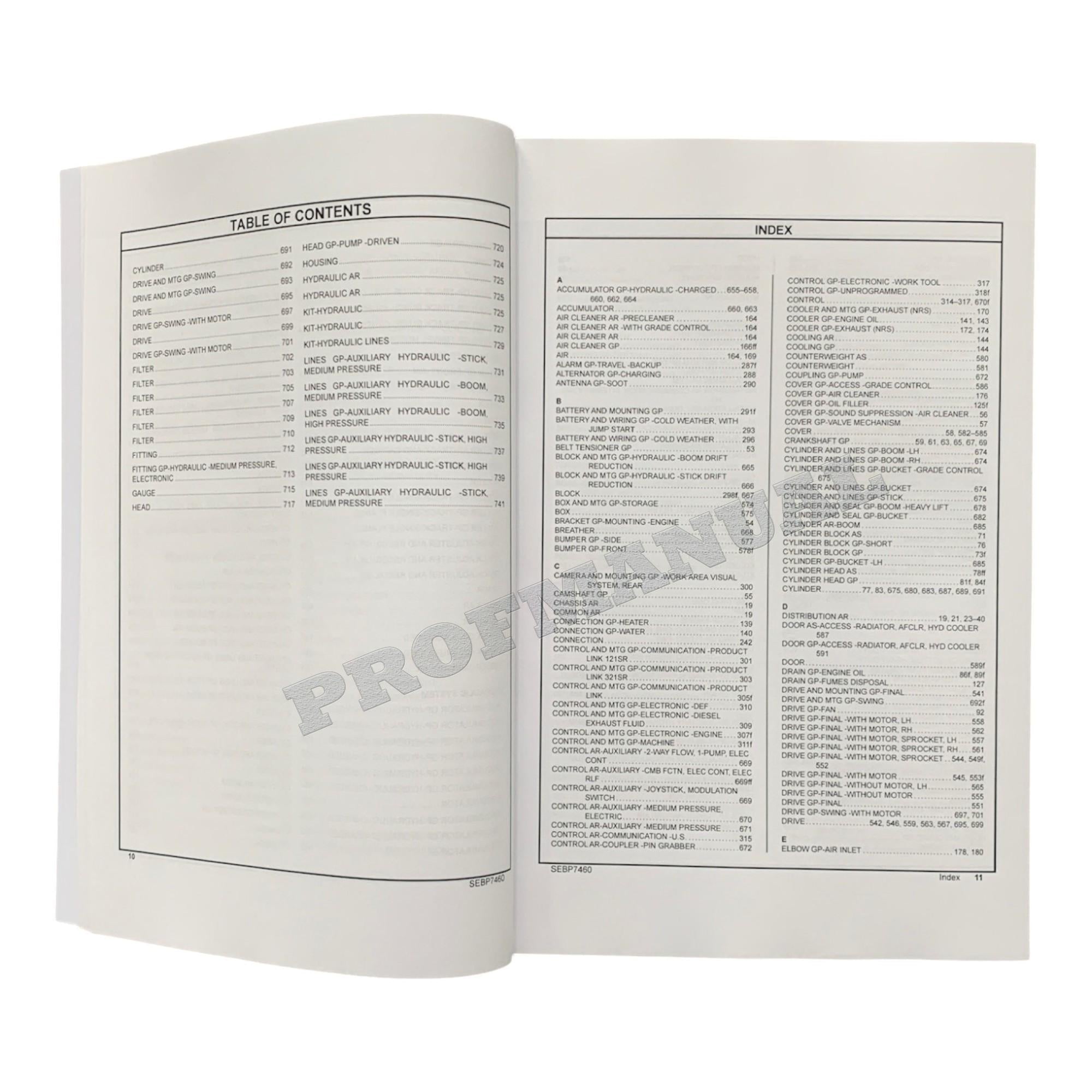 Caterpillar Cat 323F L Excavator Parts Catalog Manual XCF1-Up YEJ1-Up D8T1-Up