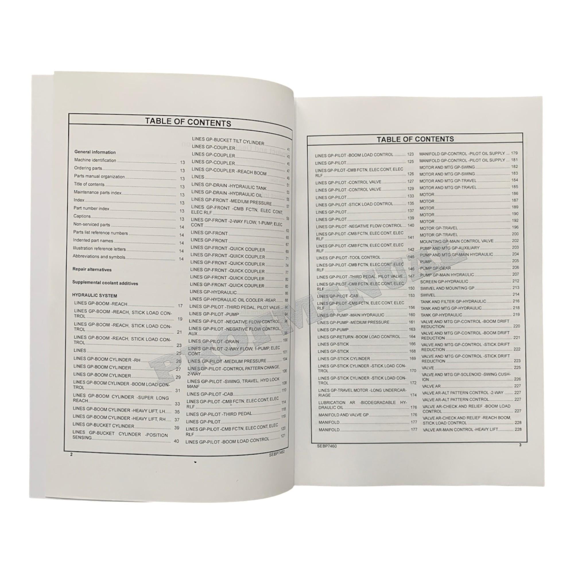 Caterpillar Cat 323F L Excavator Parts Catalog Manual XCF1-Up YEJ1-Up D8T1-Up