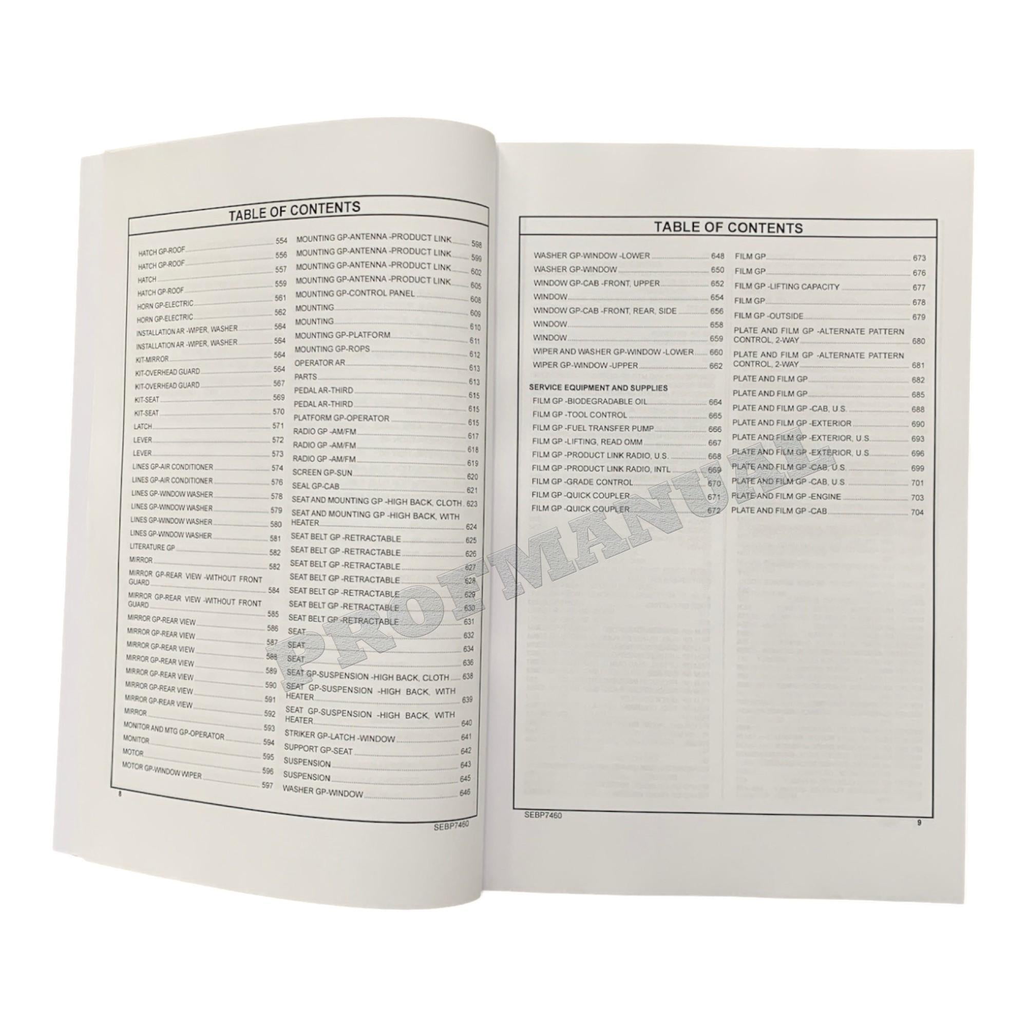 Caterpillar Cat 323F L Excavator Parts Catalog Manual XCF1-Up YEJ1-Up D8T1-Up