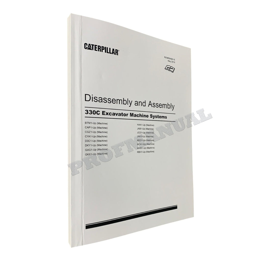 Caterpillar Cat 330C Excavator Disassembly Assembly Manual